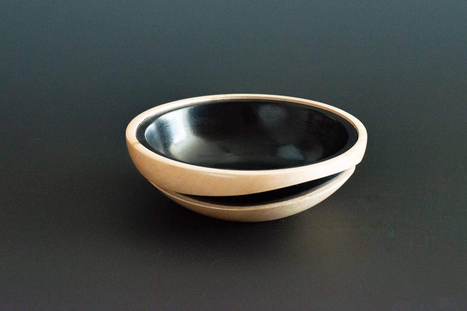 Maple and pigment "bowl within a bowl" - 7" X 2 1/4" $175