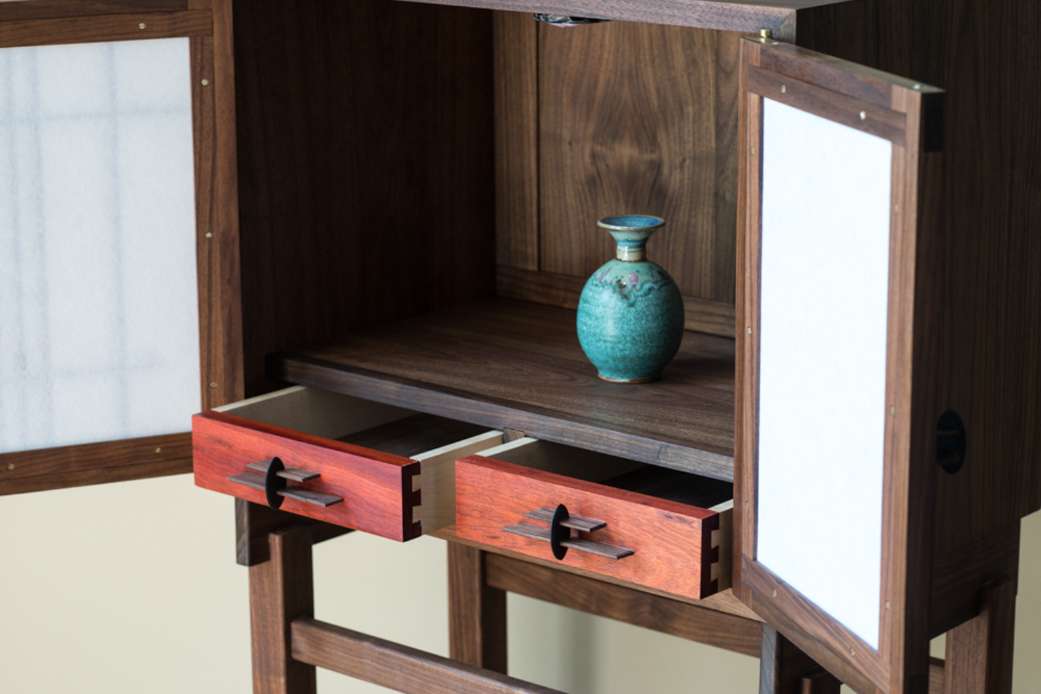Bloodwood Drawers w/ Ebony Pulls