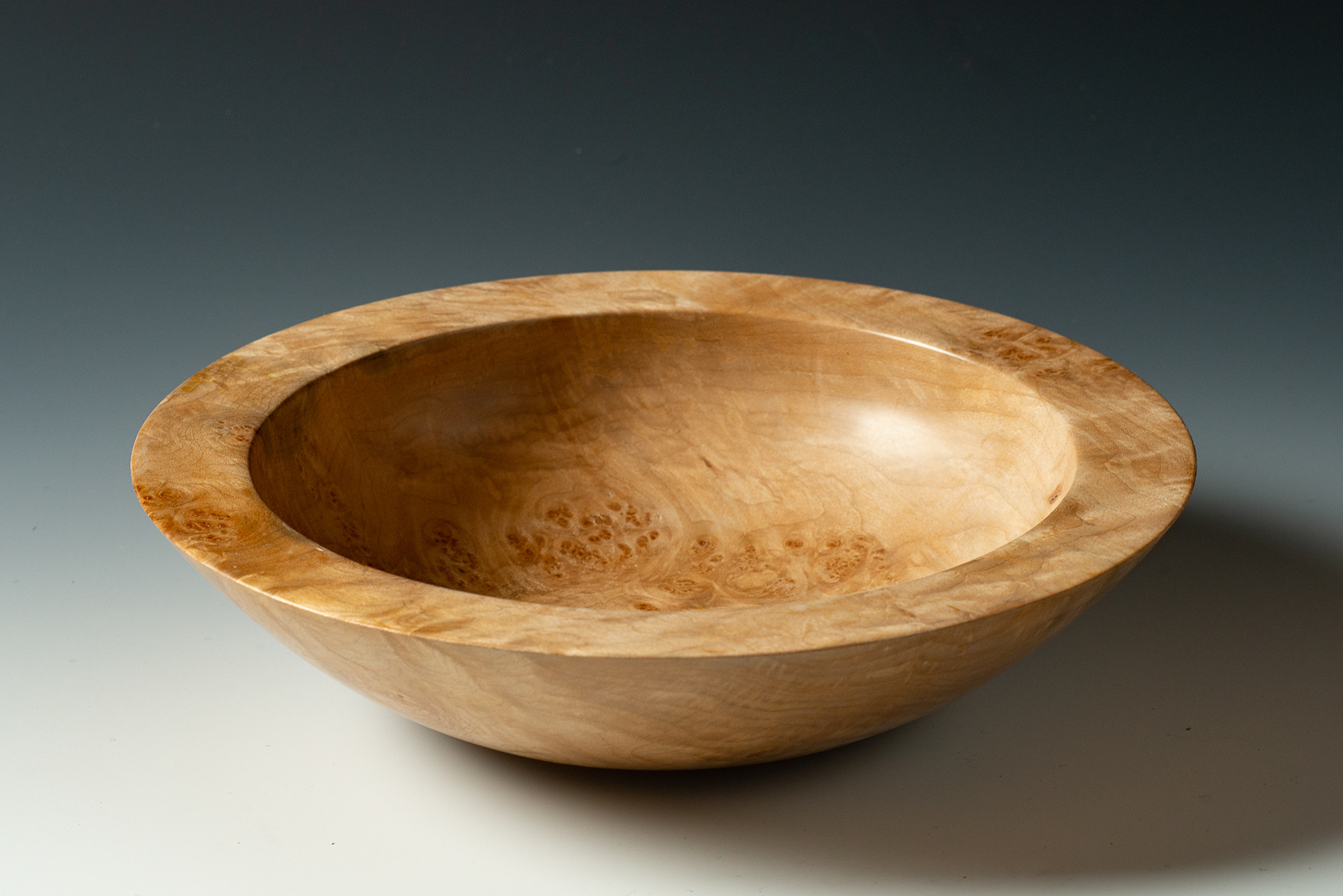 Wide rimmed Big Leaf Maple Burl Bowl - 11" X 3" $125