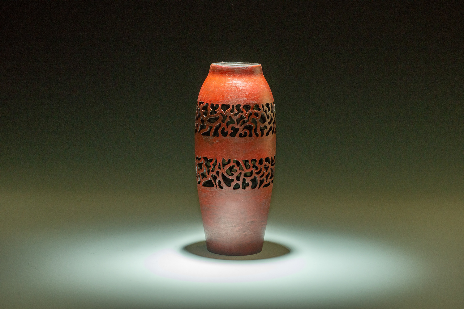 Bradford Pear pierced vase - acrylics - 8" x 3"- $130