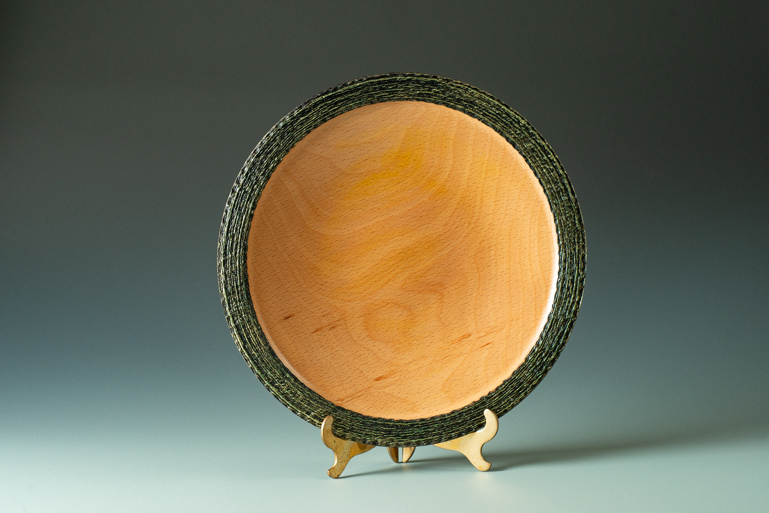 SOLD Maple platter with textured rim - 11”