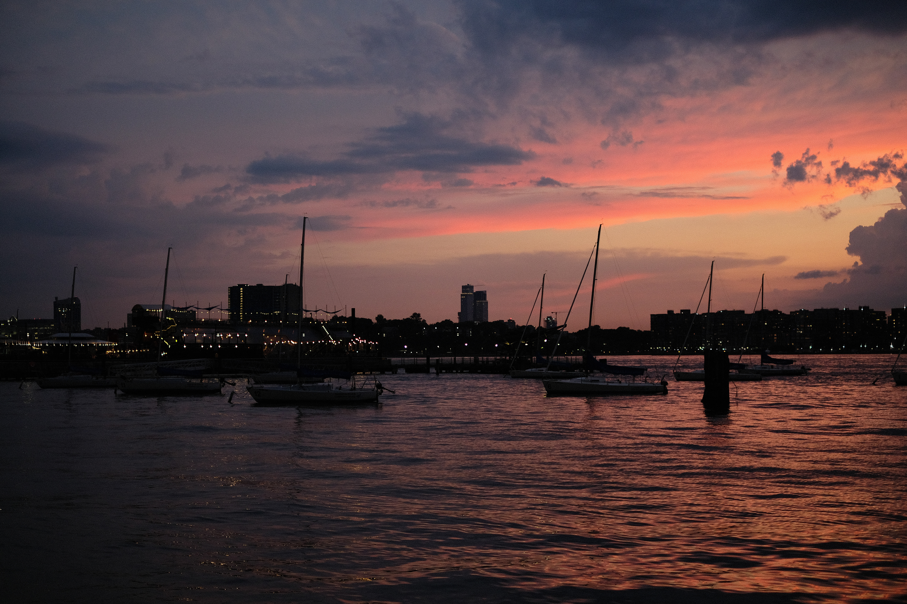 Blue-hour over the sailboats I once sailed upon in the Hudson