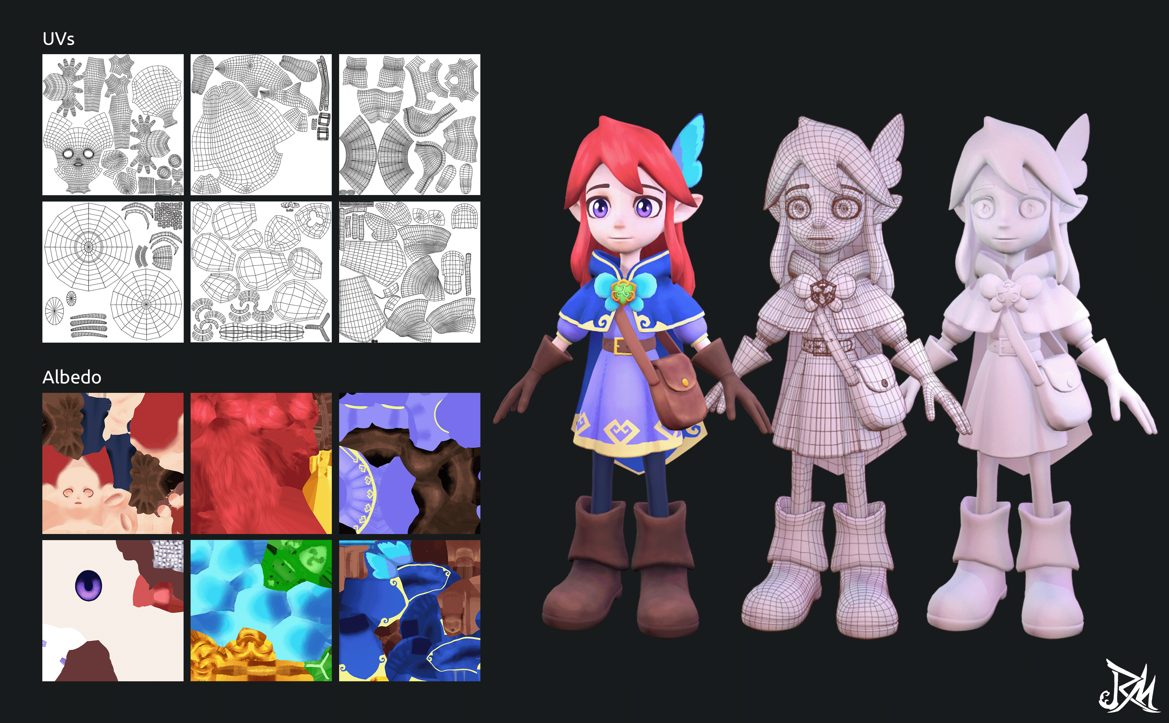 Anna - Character Model: UV Layout and Textures