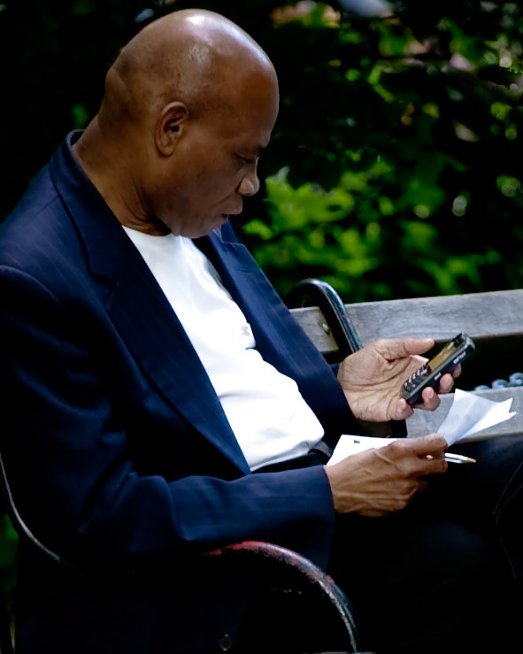 Conducting Business, City Hall Park, NY, NY, July 3, 2009
