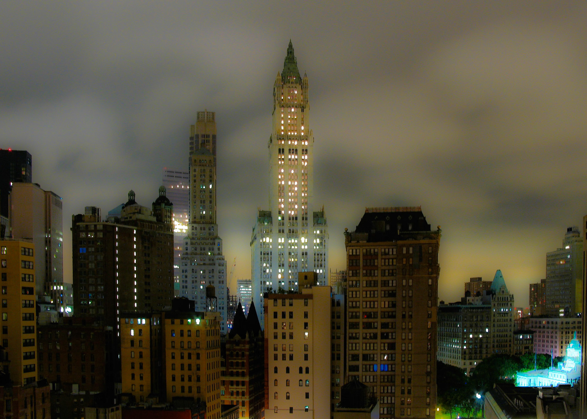 Woolworth Building at Night from Balcony, '07