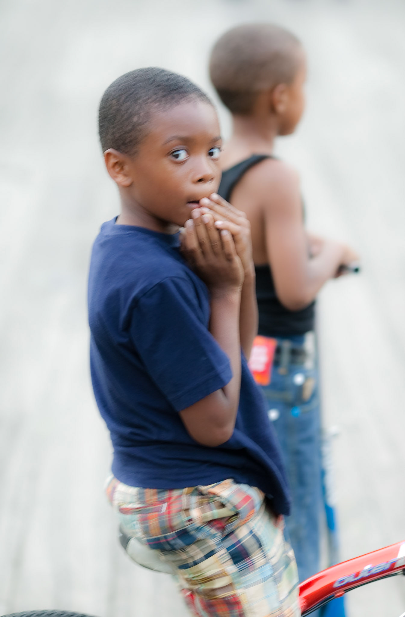 Boy on Bicycle. South Street Seaport, August 8, 2009