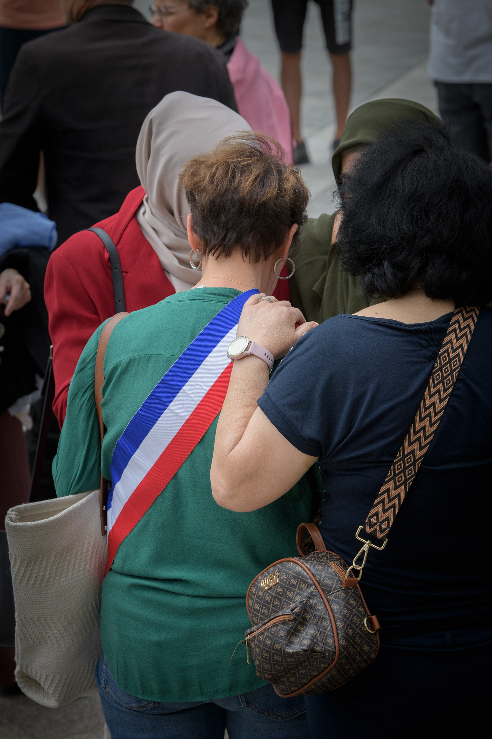 RASSEMBLEMENT EN SOUTIENT AUX ELUS SUITE A L’AGRESSION DU MAIRE DE L'HAŸ-LES-ROSES (FRANCE) - TRIBUNE DE GENEVE - ANNEMASSE - JUILLET 2023