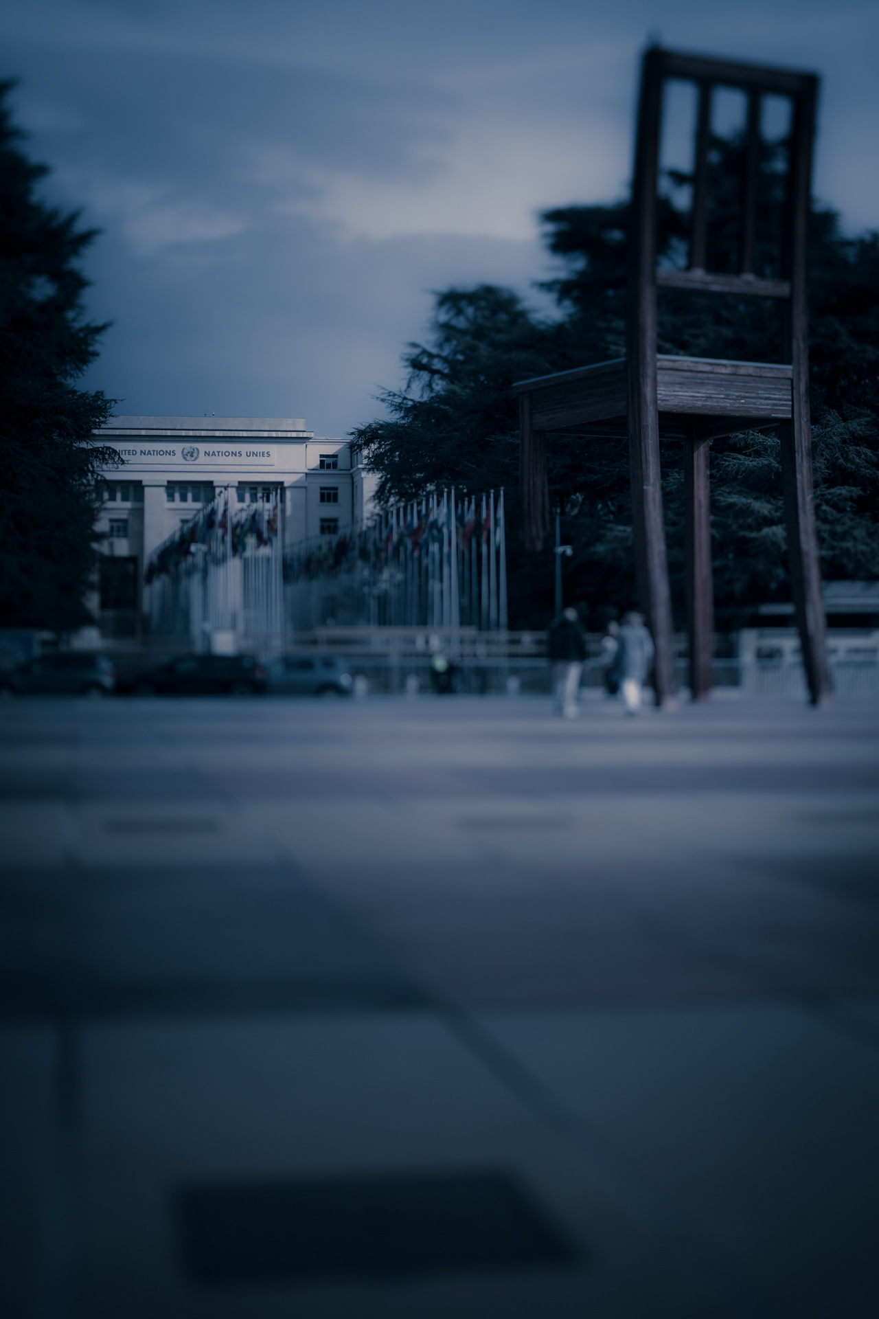 Place des Nations, Genève, 28 février 2026 au matin. Premier jour de guerre sur l’Iran.