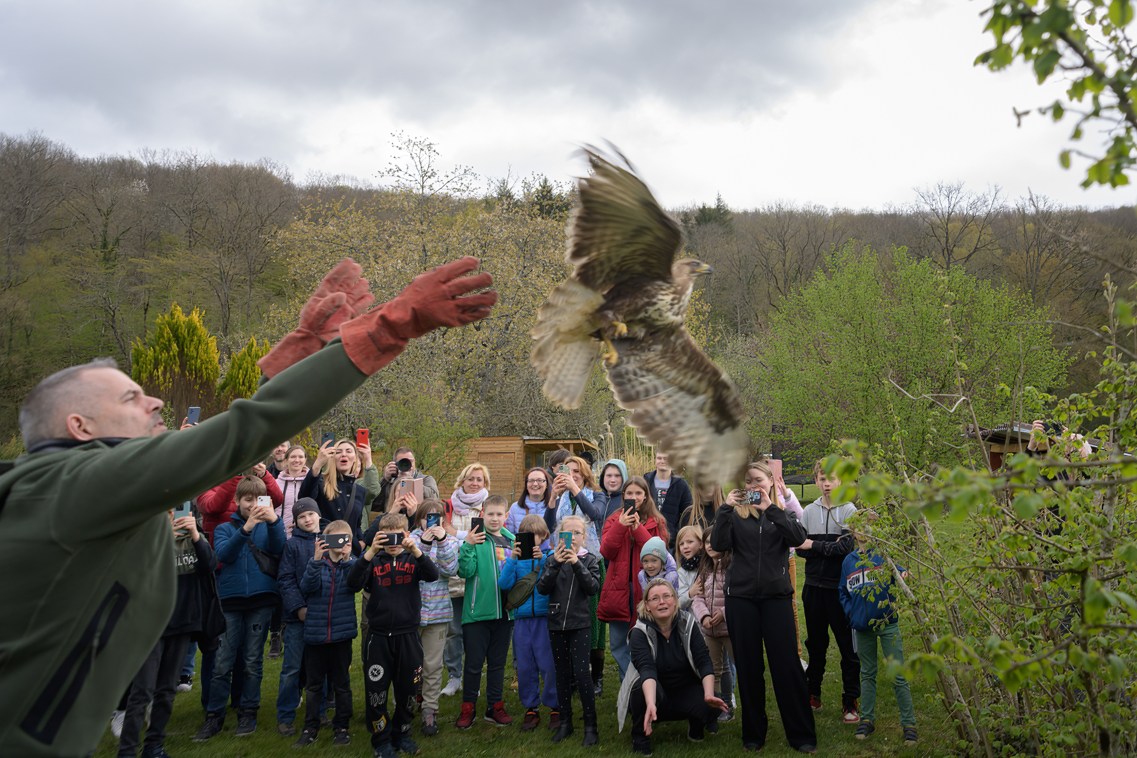 SORTIE PEDAGOGIQUE D'ENFANTS UKRAINIENS REFUGIES AUTOUR DES OISEAUX - TRIBUNE DE GENEVE - AVRIL 2023