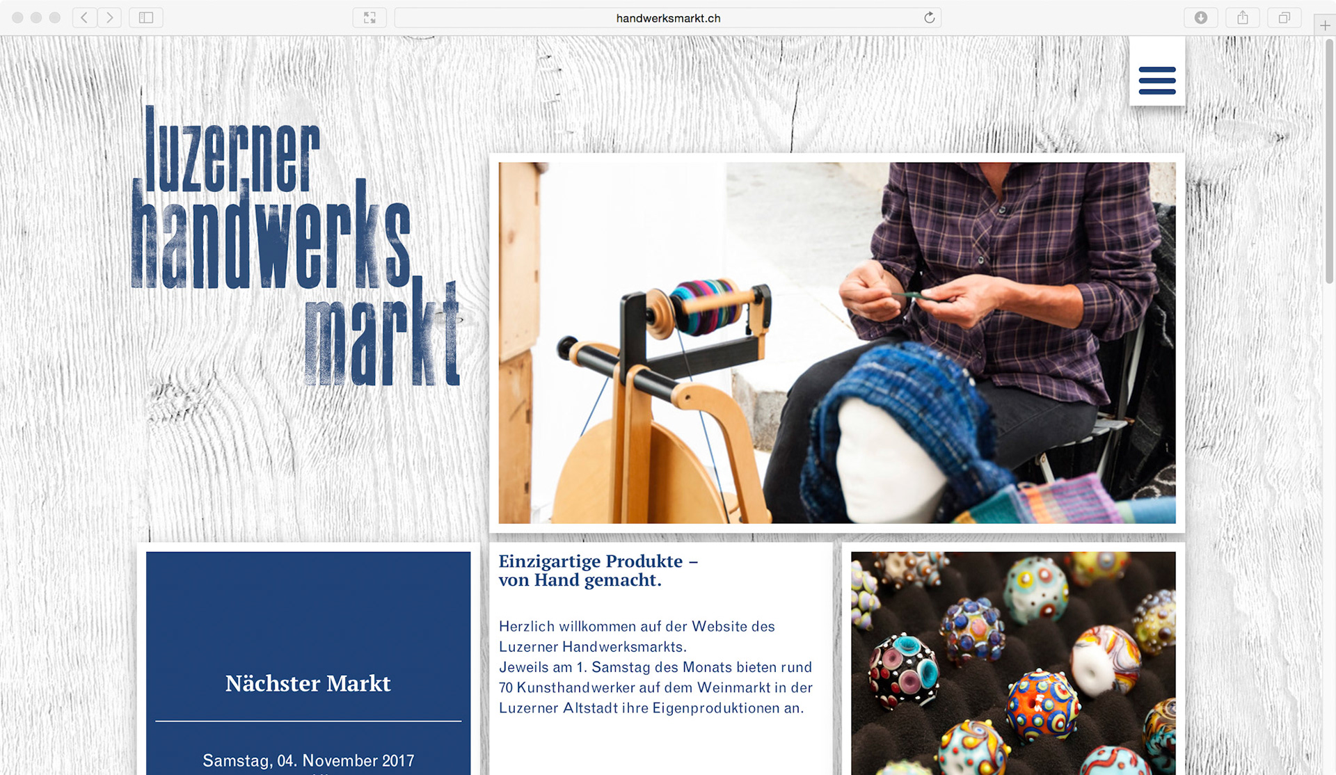 Layout Website www.handwerksmarkt.ch