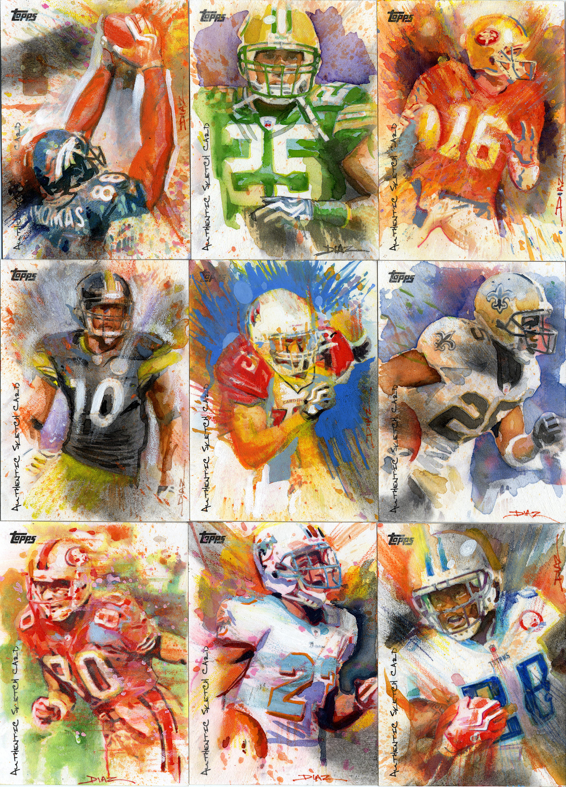 Football Sketch Card Samples