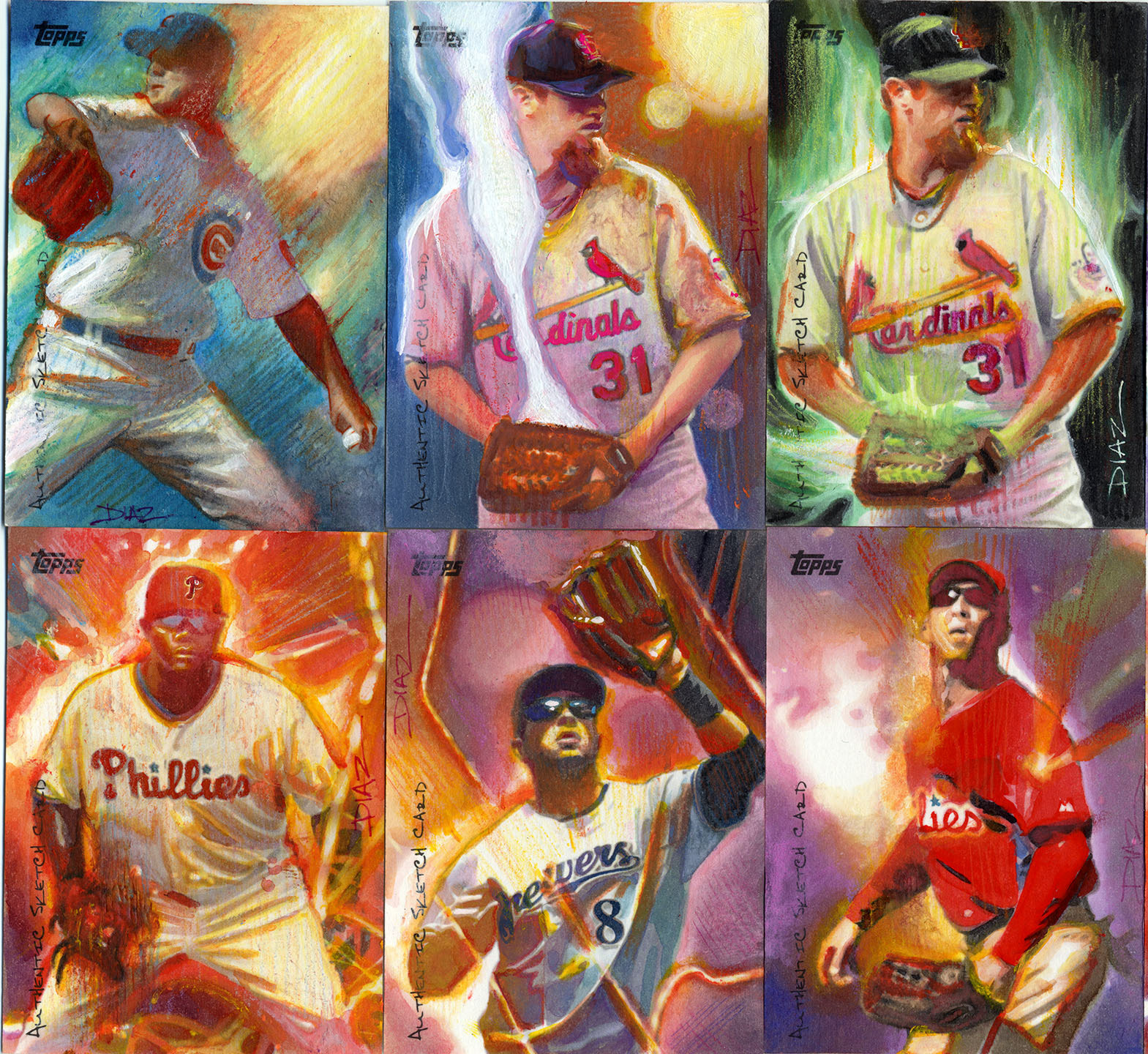 Baseball Sketch Card Samples