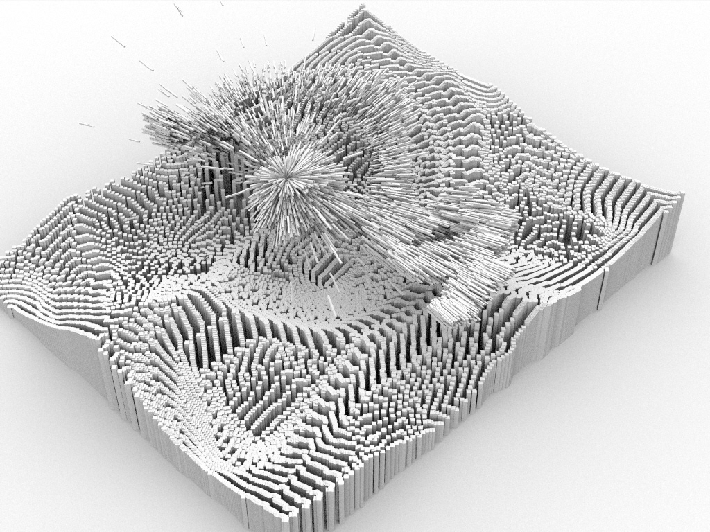 Rear-view render of final model used in 'Governors Island Hologram'