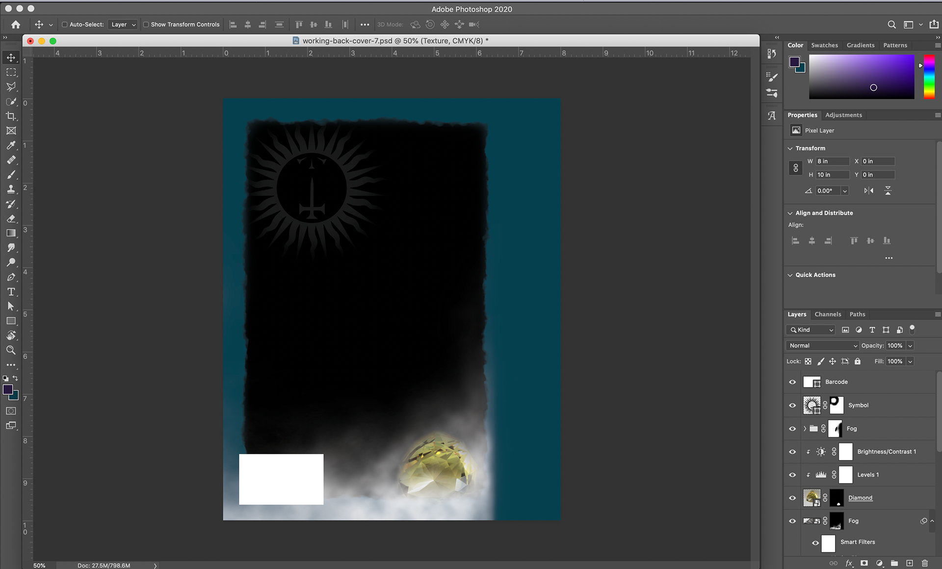 Photoshop file for the back cover.