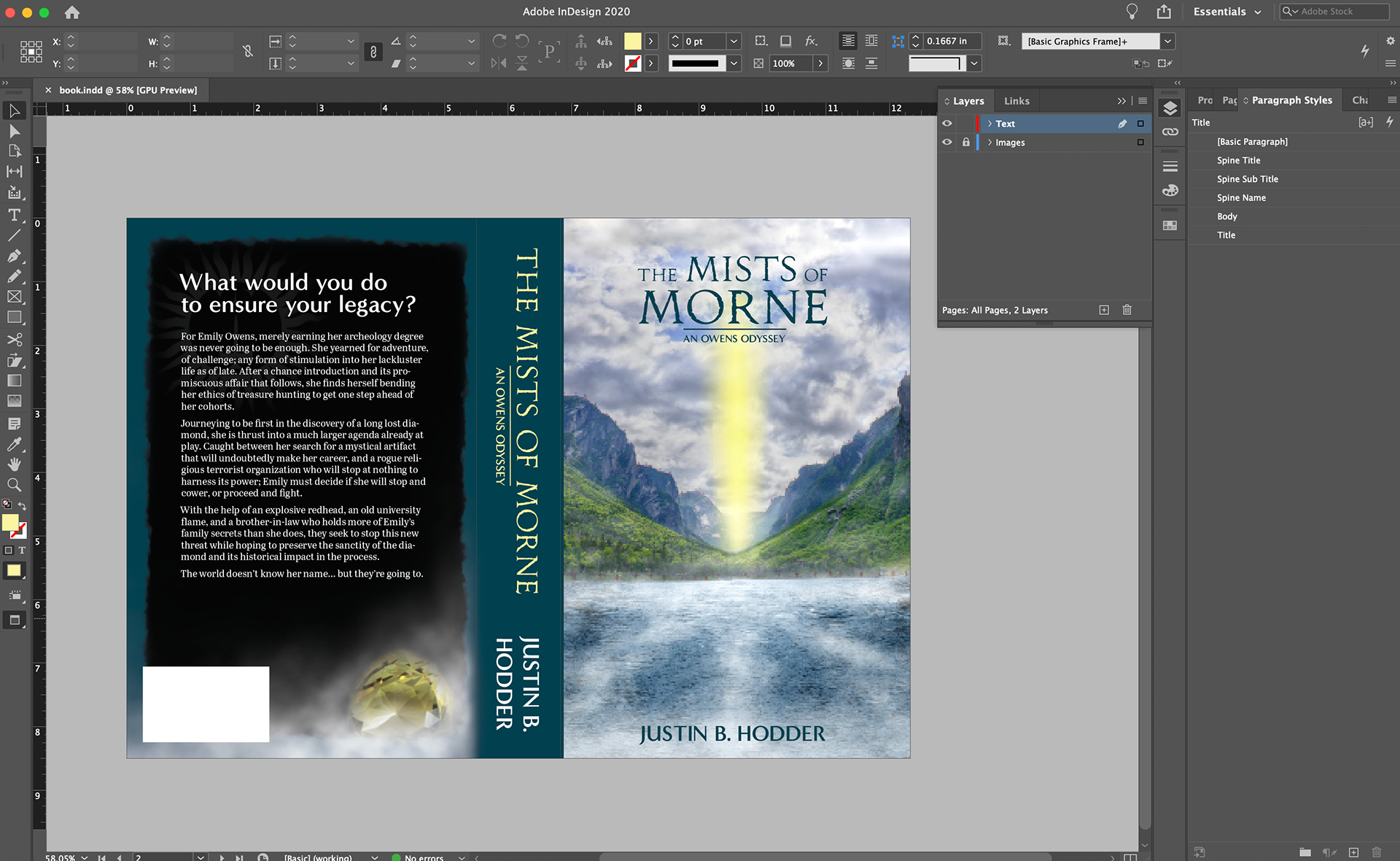 Indesign file for the book cover.