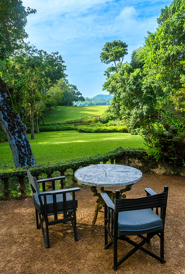 The view from the entrance of the main house looking South