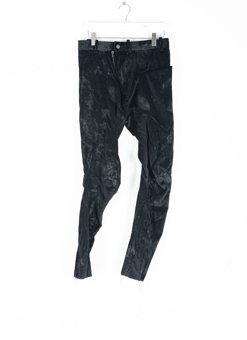 distortion fitted pants, black, cotton/ea