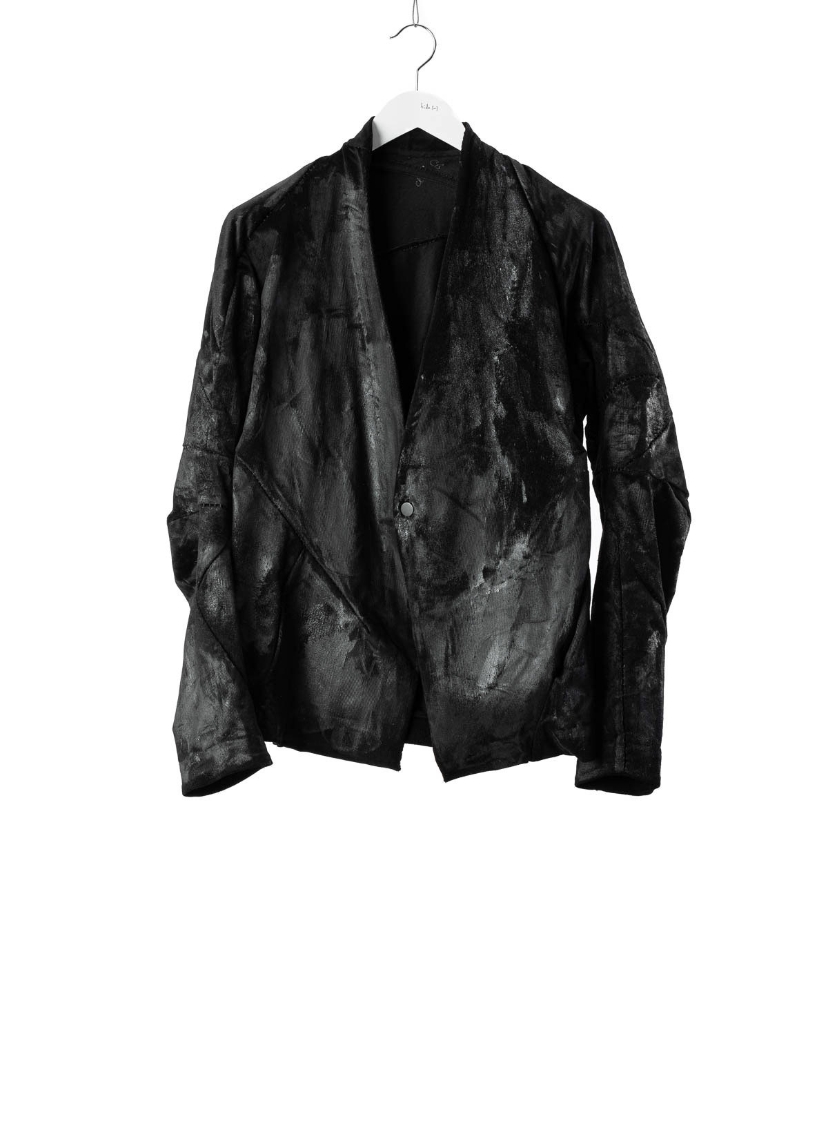 distortion short blazer latex coated, black, baby cord