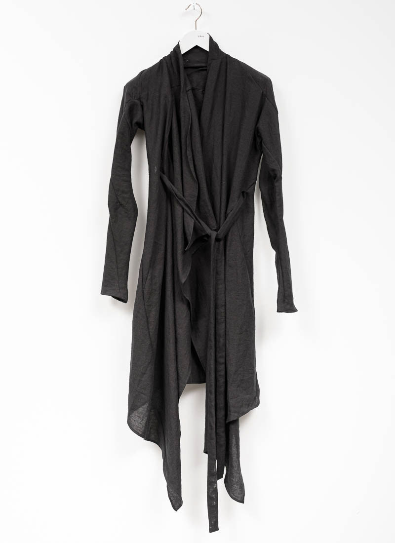 distortion wrap cardigan, black, ramie