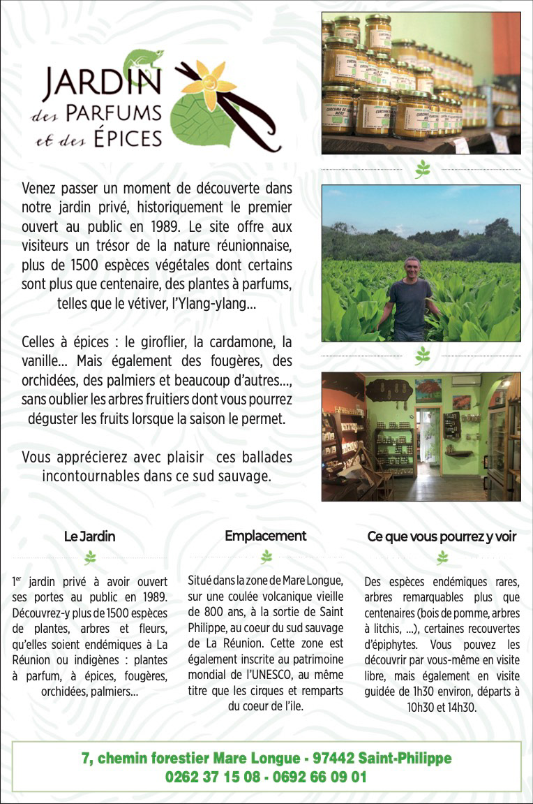 1/4 de part réalisé pour le "Jardin des Parfums et des Épices" pour l'un des magazines du Quotidien de La Réunion