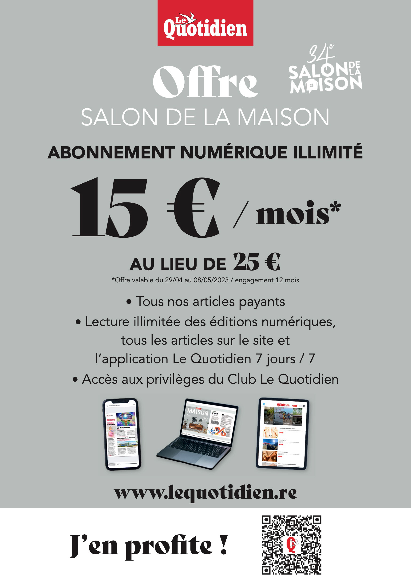 Flyer réalisé pour la COM du Quotidien de La Réunion lors du Salon de la maison