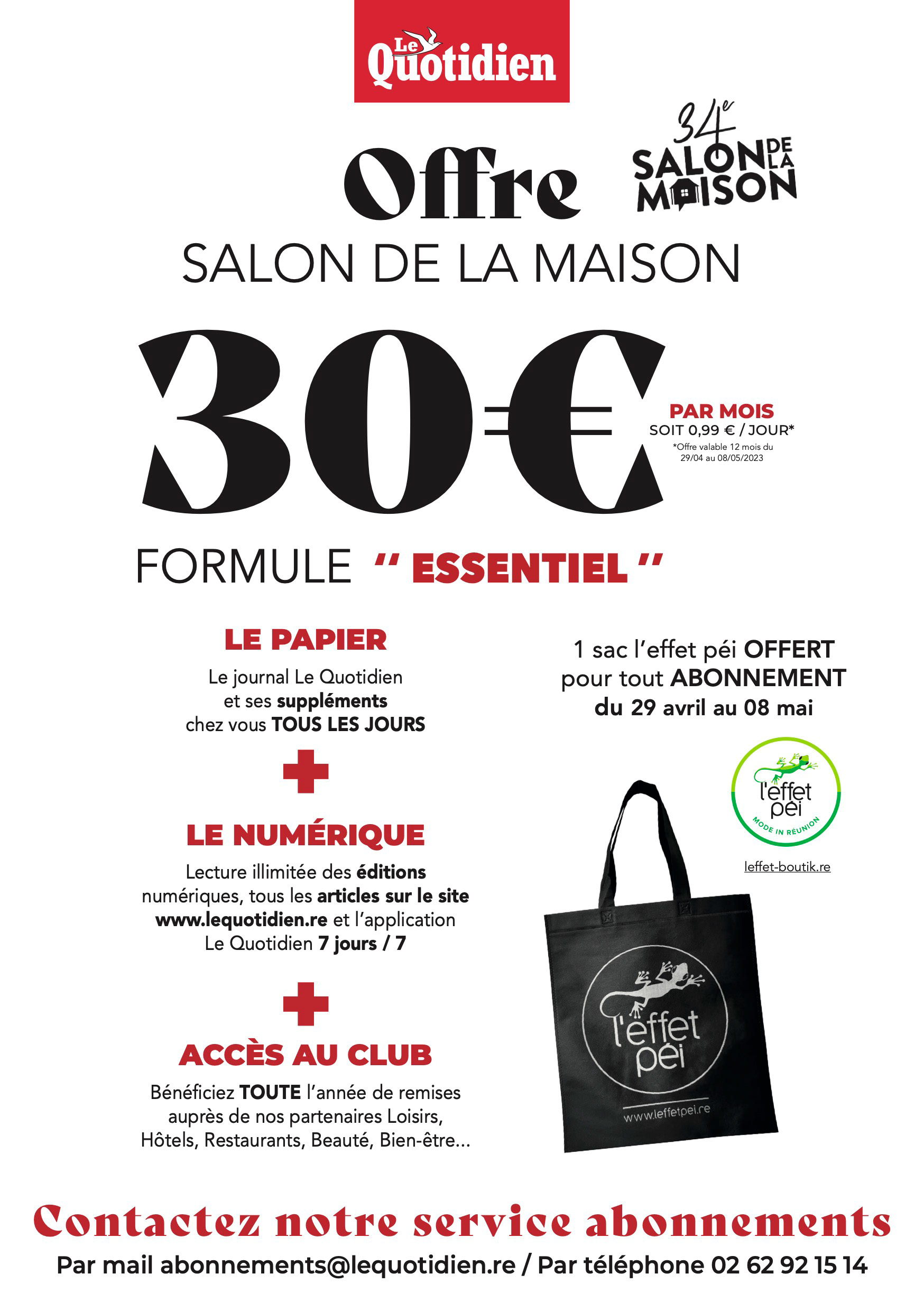 Flyer réalisé pour la COM du Quotidien de La Réunion lors du Salon de la maison