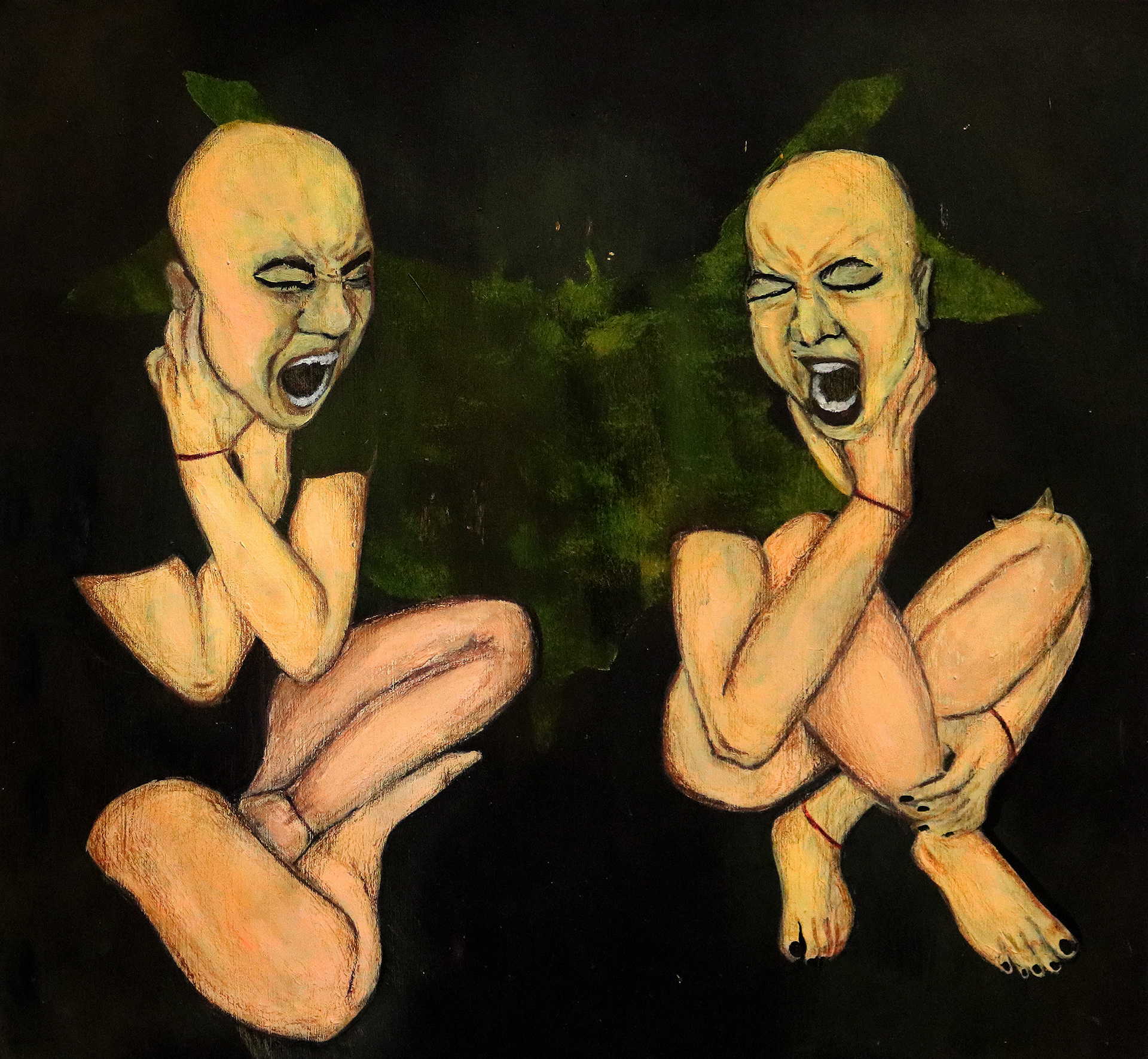 “The Scream” 29.5 x 32 cm (Unframed) Acrylic and inktense on wet strength paper.