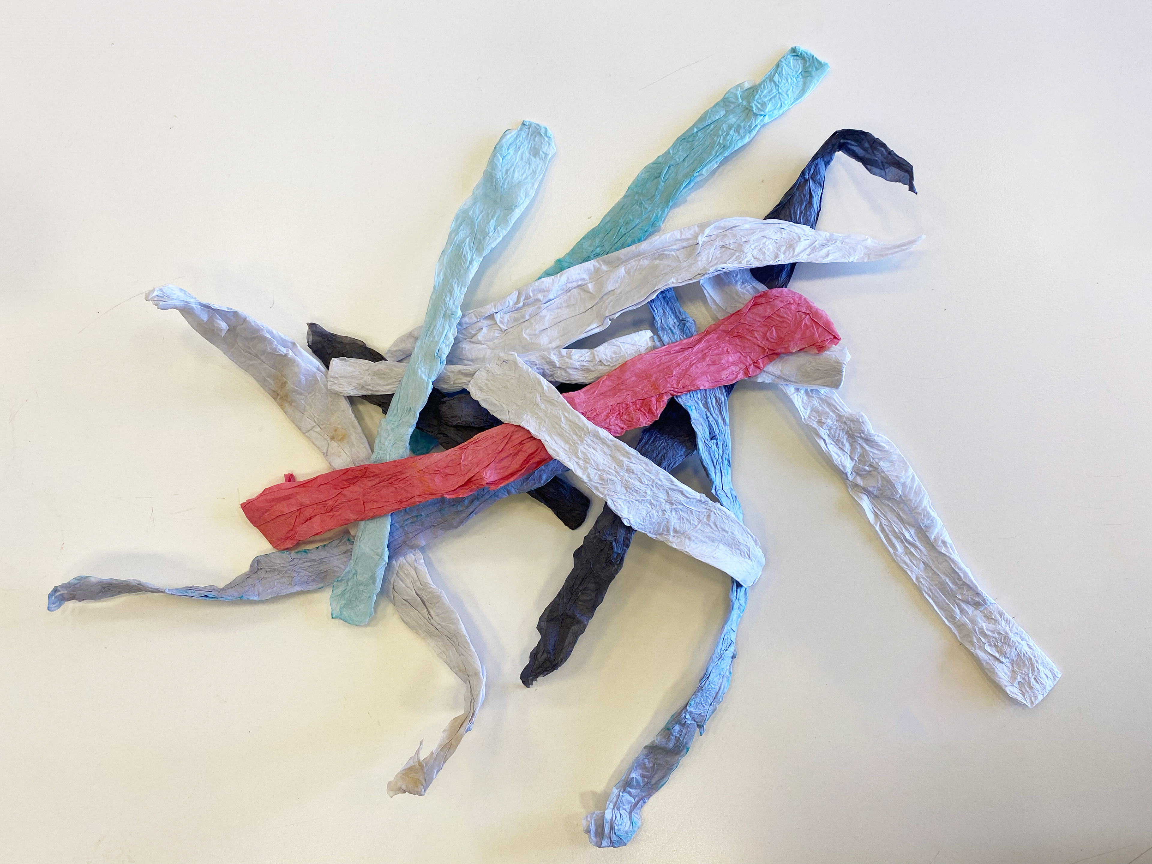 Recomposing the animal, unattached paper fibers, 2023