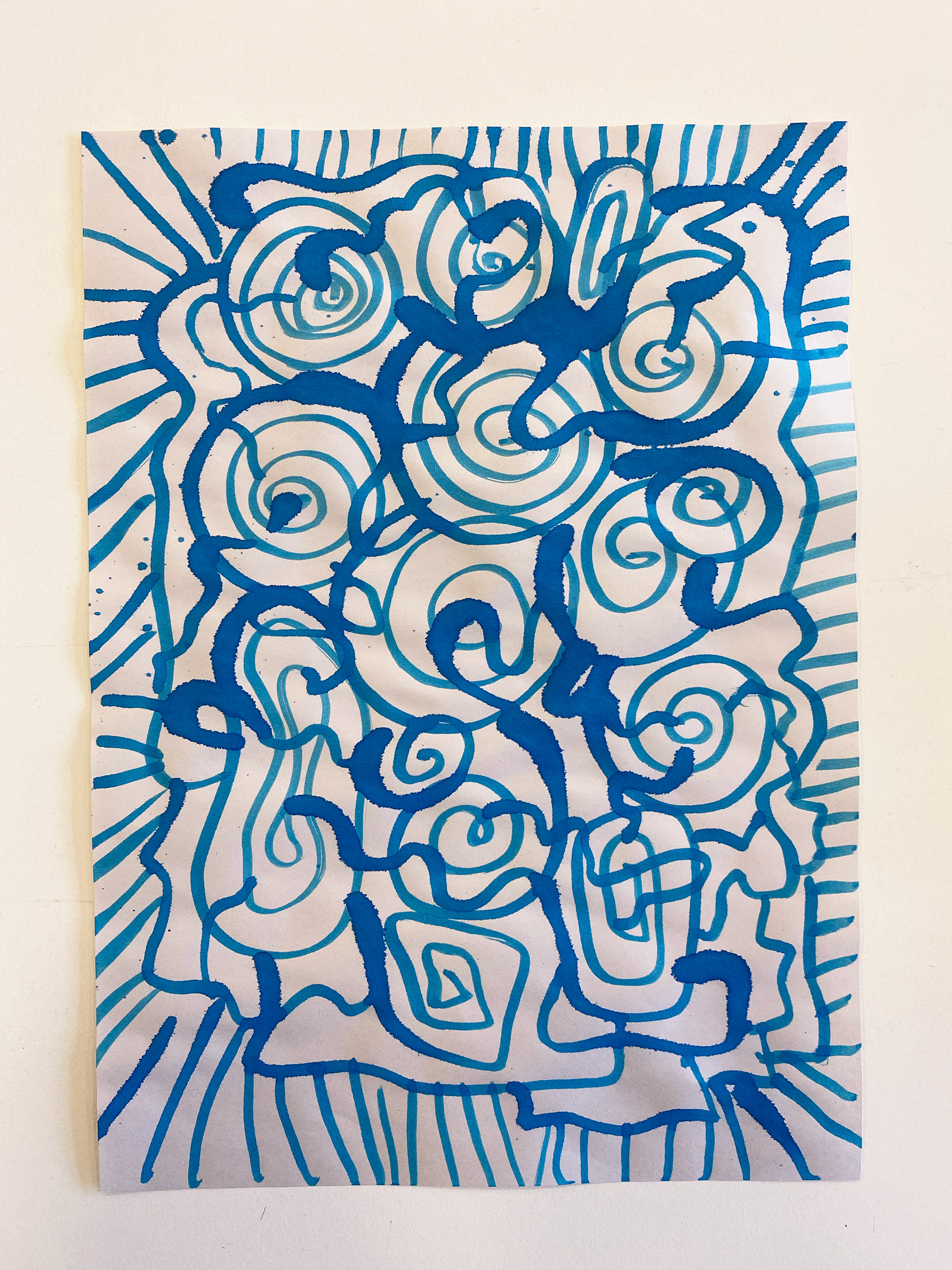 Drawing in ink on Japanese calligraphy aper, 24x33 cm, 2023