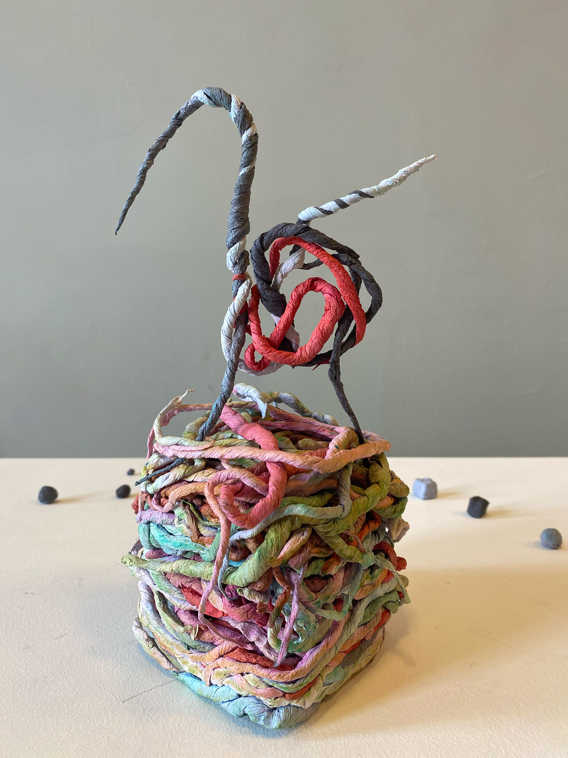 The blood, the bone and the flesh (with her nest), 3D paperwork, 15x20x25 cm, 2023
