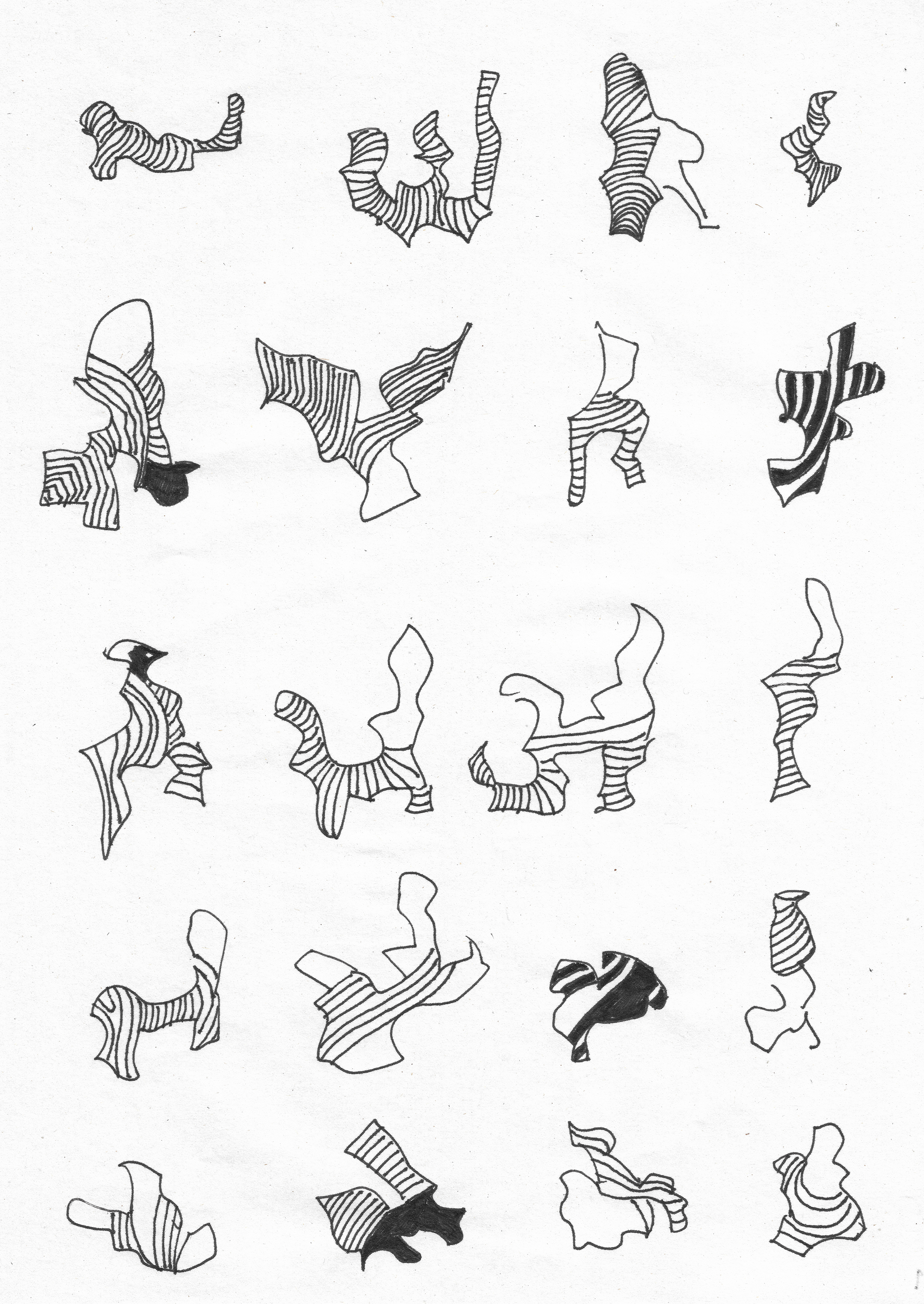 Drawing in ink pen on second pulp paper, 28x20 cm, 2023