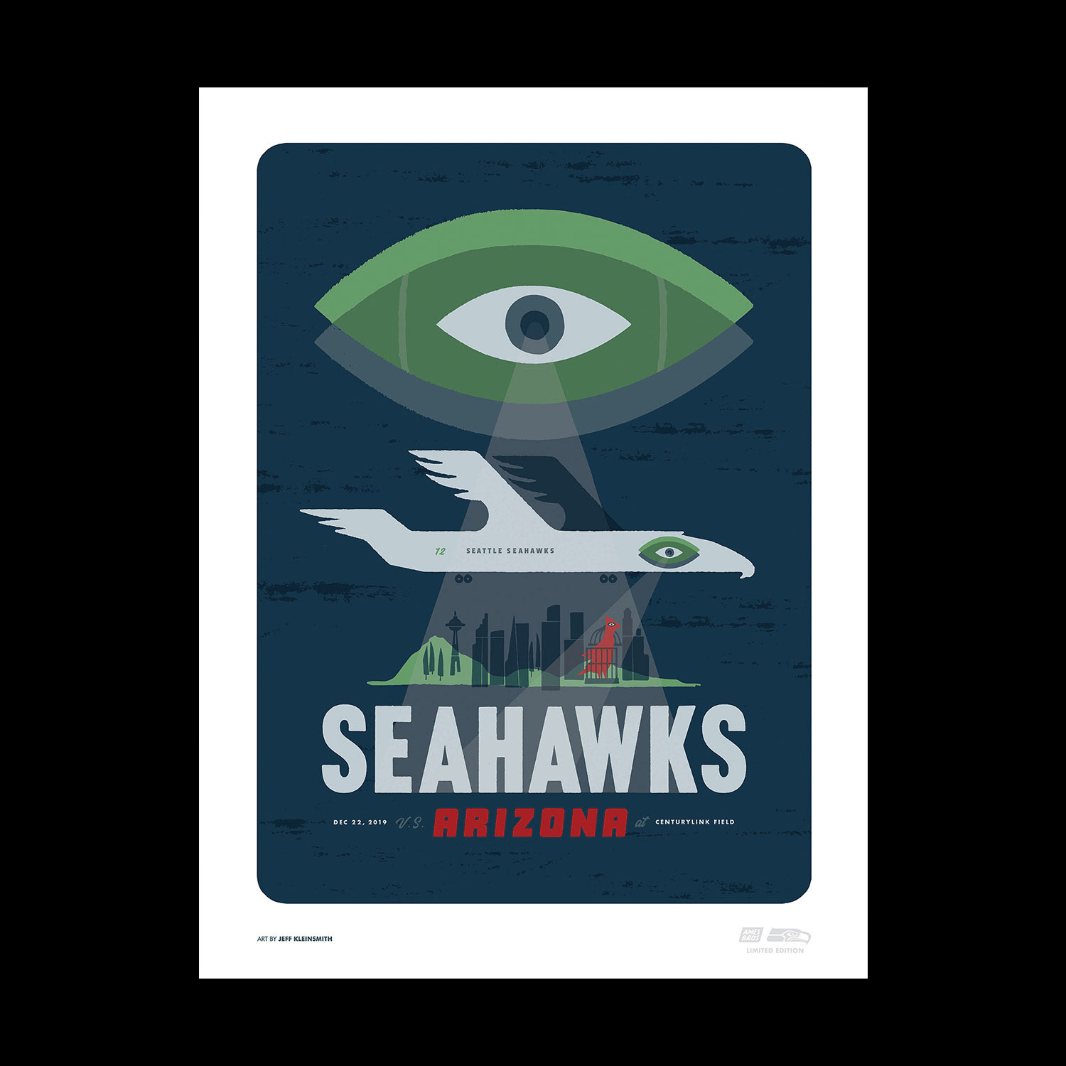 2021 Seahawks vs Cardinals Gameday Poster - Silver Variant