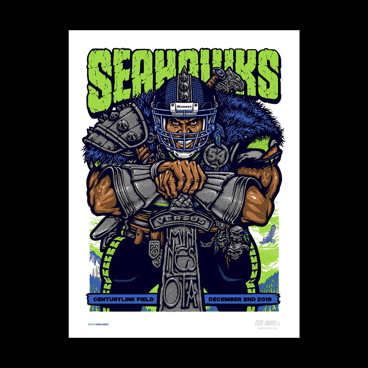 2019 Seahawks vs Cardinals Gameday Poster - Silver Variant