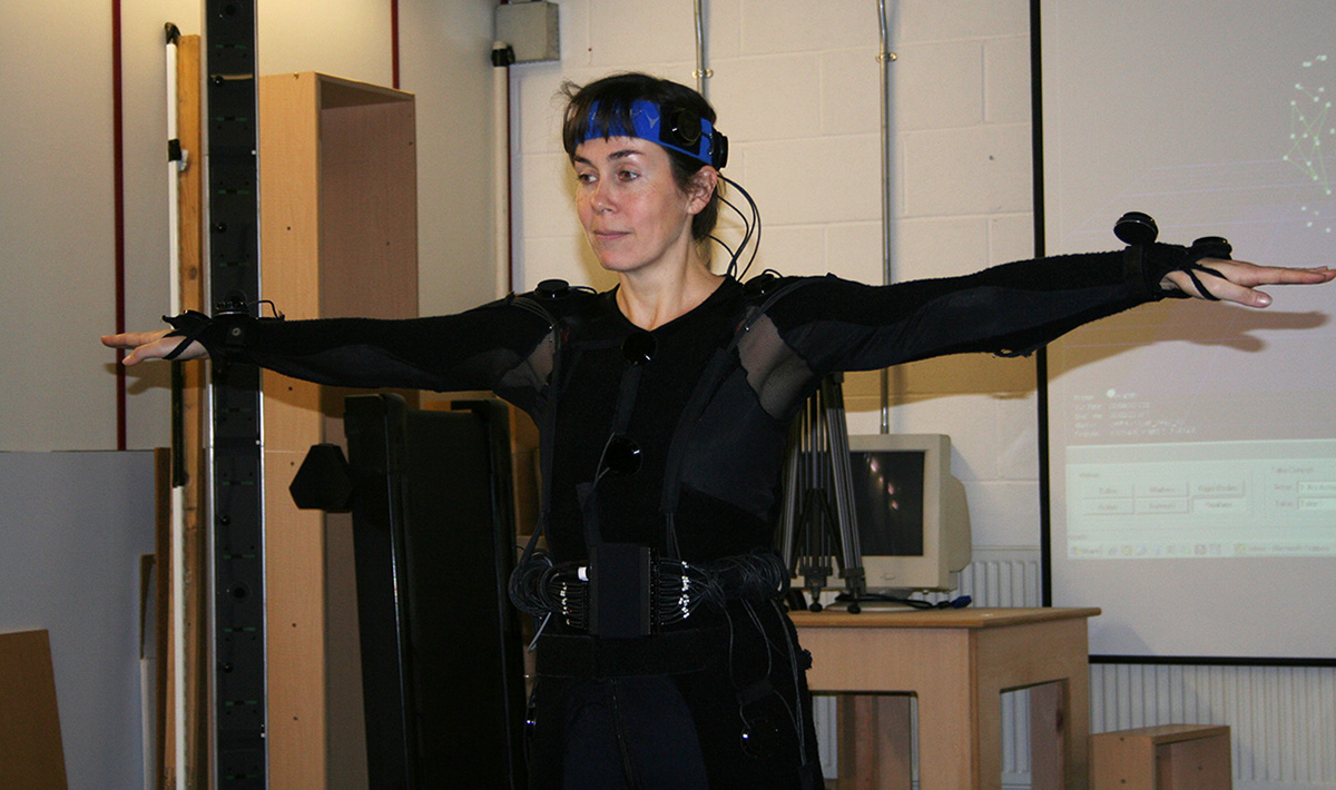 Niki in the NCCA motion capture suite