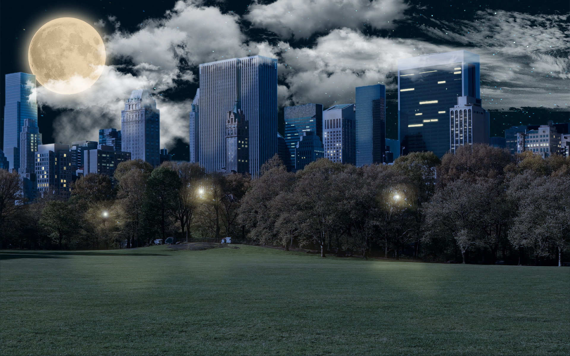 Image by Getty, edited to be night time by me, moon, clouds and lights added by me