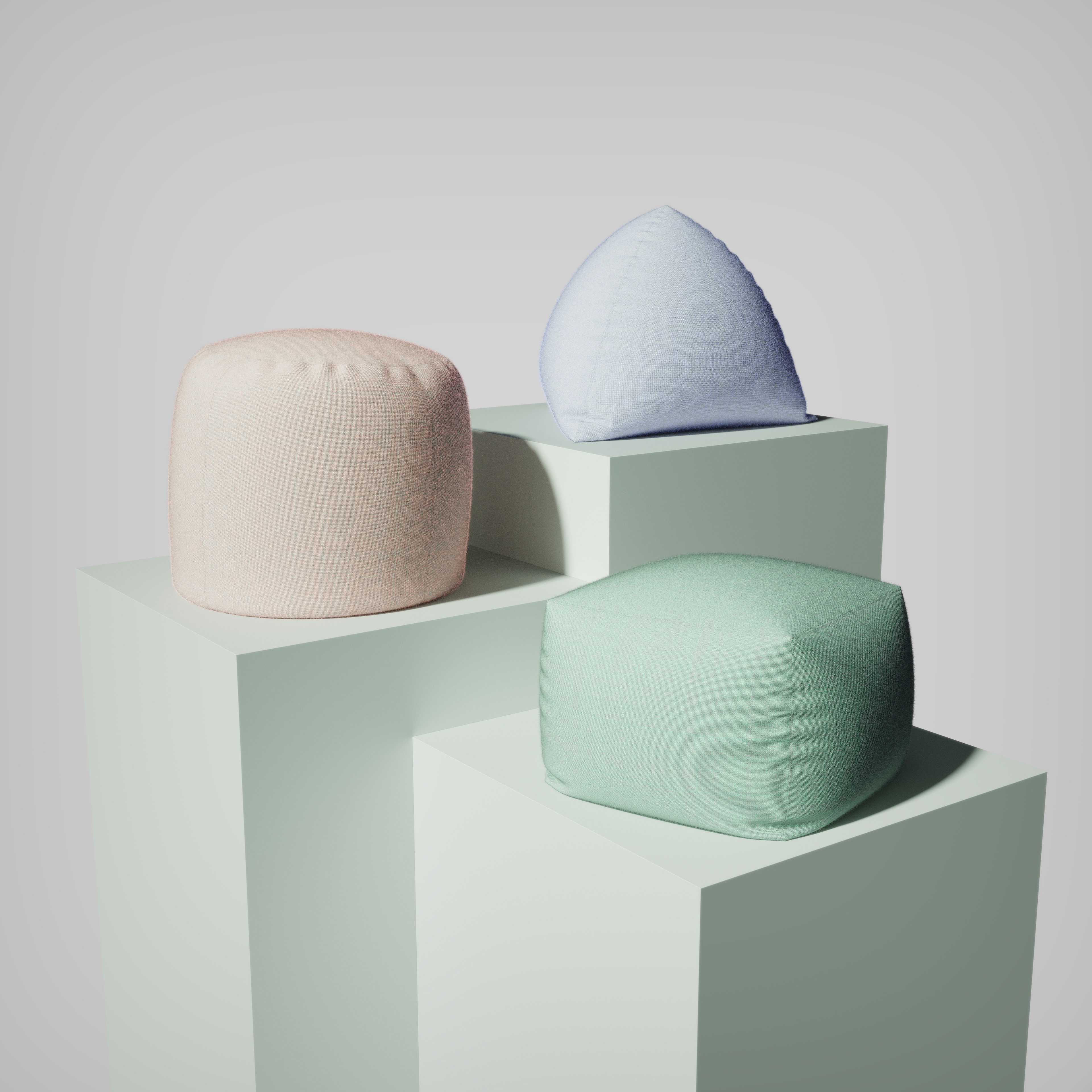 Beanbags, modeled and rendered for Render Weekly