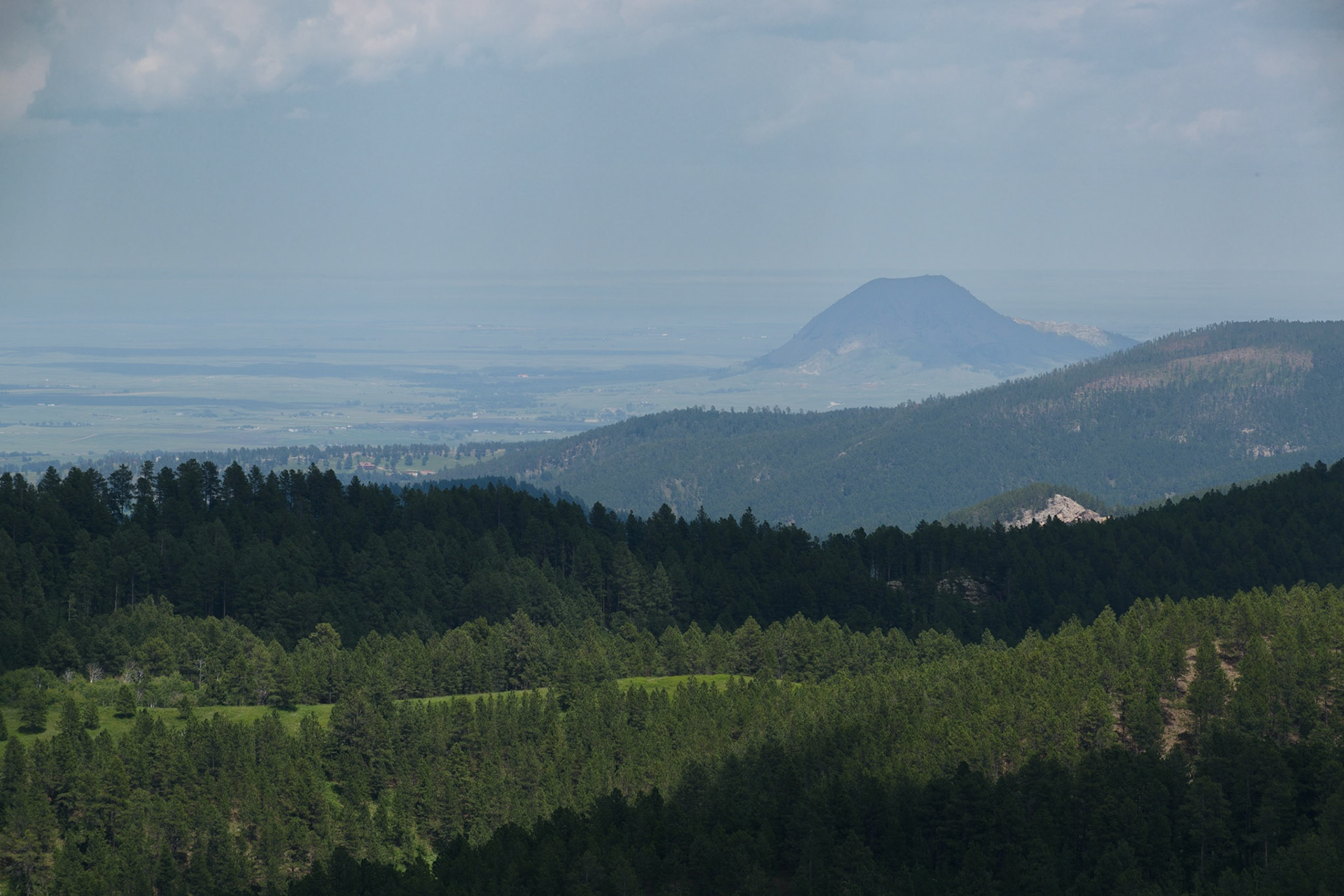 Bear Butte 17 miles away from Mount Roosevelt, near Deadwood.