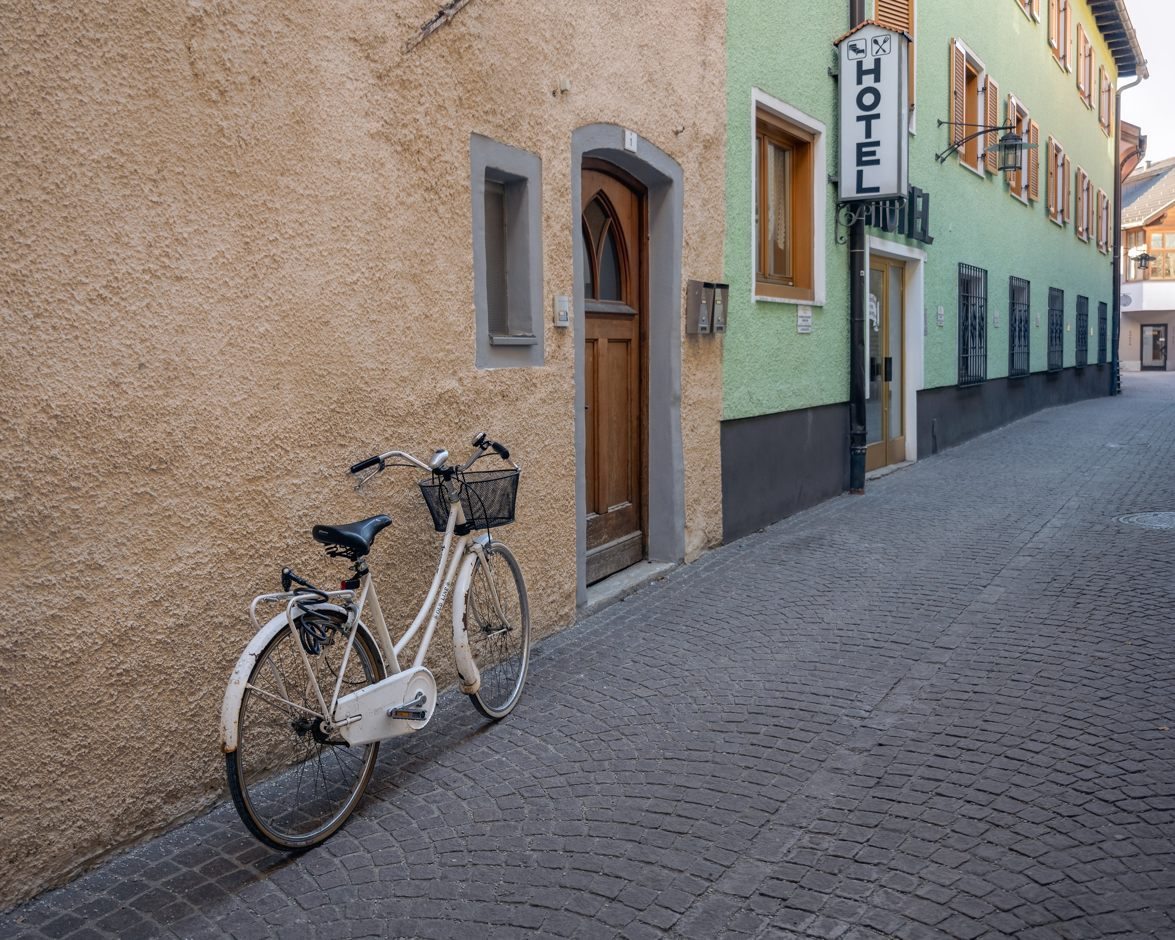 Street scene in Vipiteno, Italy
