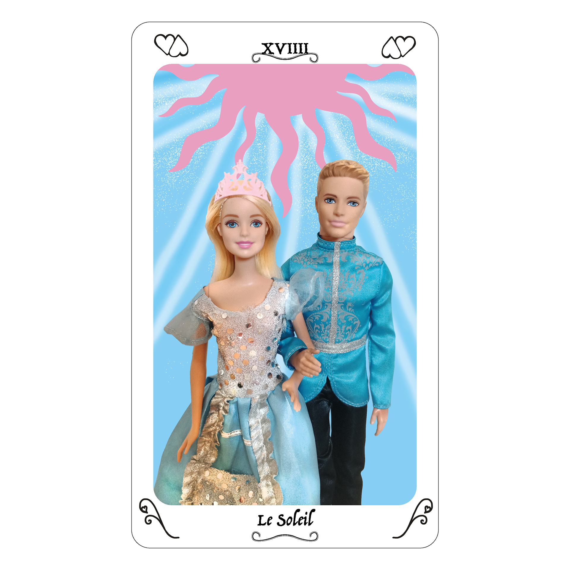 XVIIII Le Soleil. Un couple de mariés sous le soleil irradie de bonheur. Le soleil et l’amour ont en commun qu’ils répandent le bonheur et la lumière sur l’humanité. Célébrez l’amour et le mariage, le vôtre où celui des autres, à chaque fois que cela est possible.