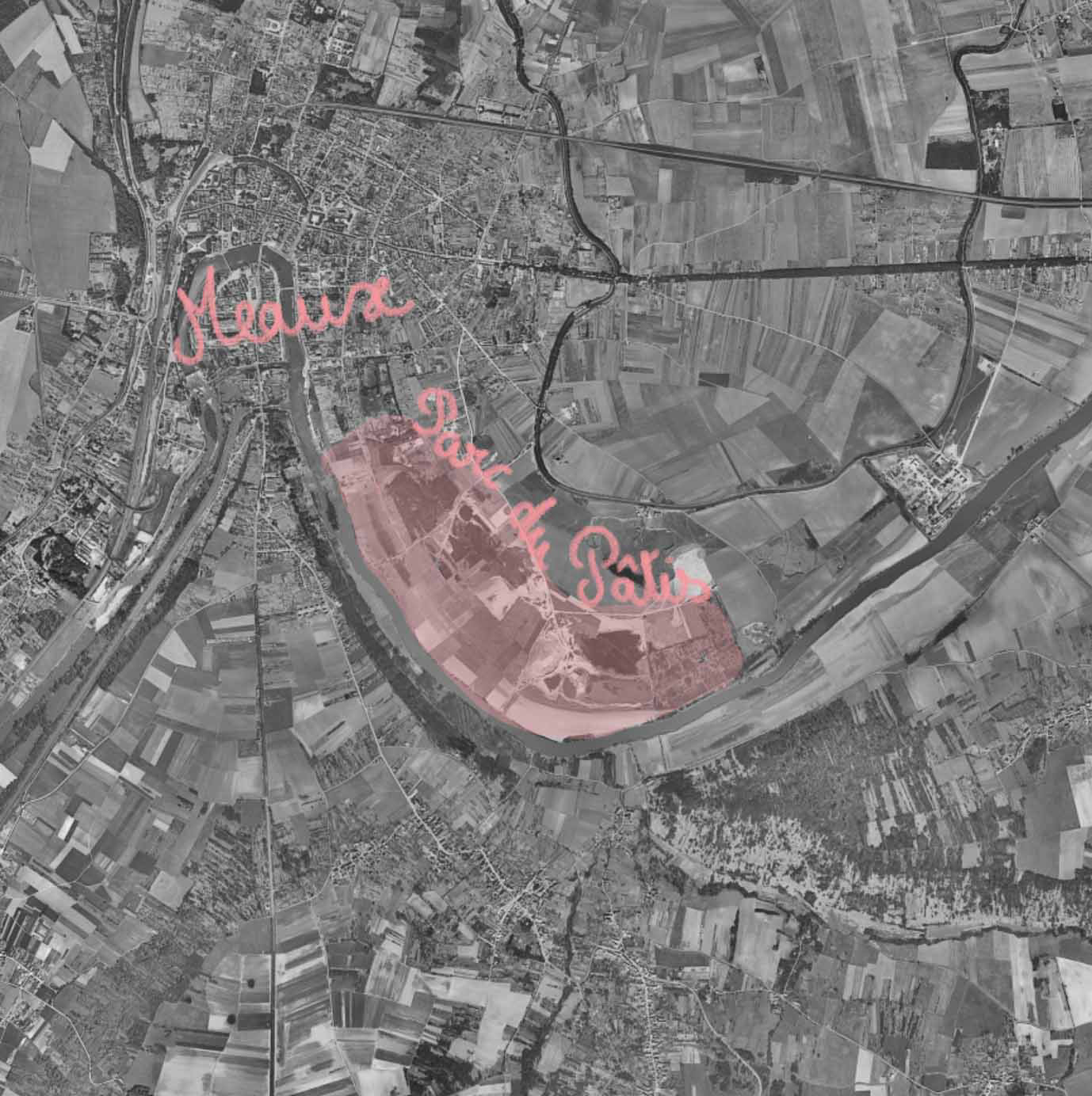 Emplacement du parc du pâtis dans la ville de Meaux