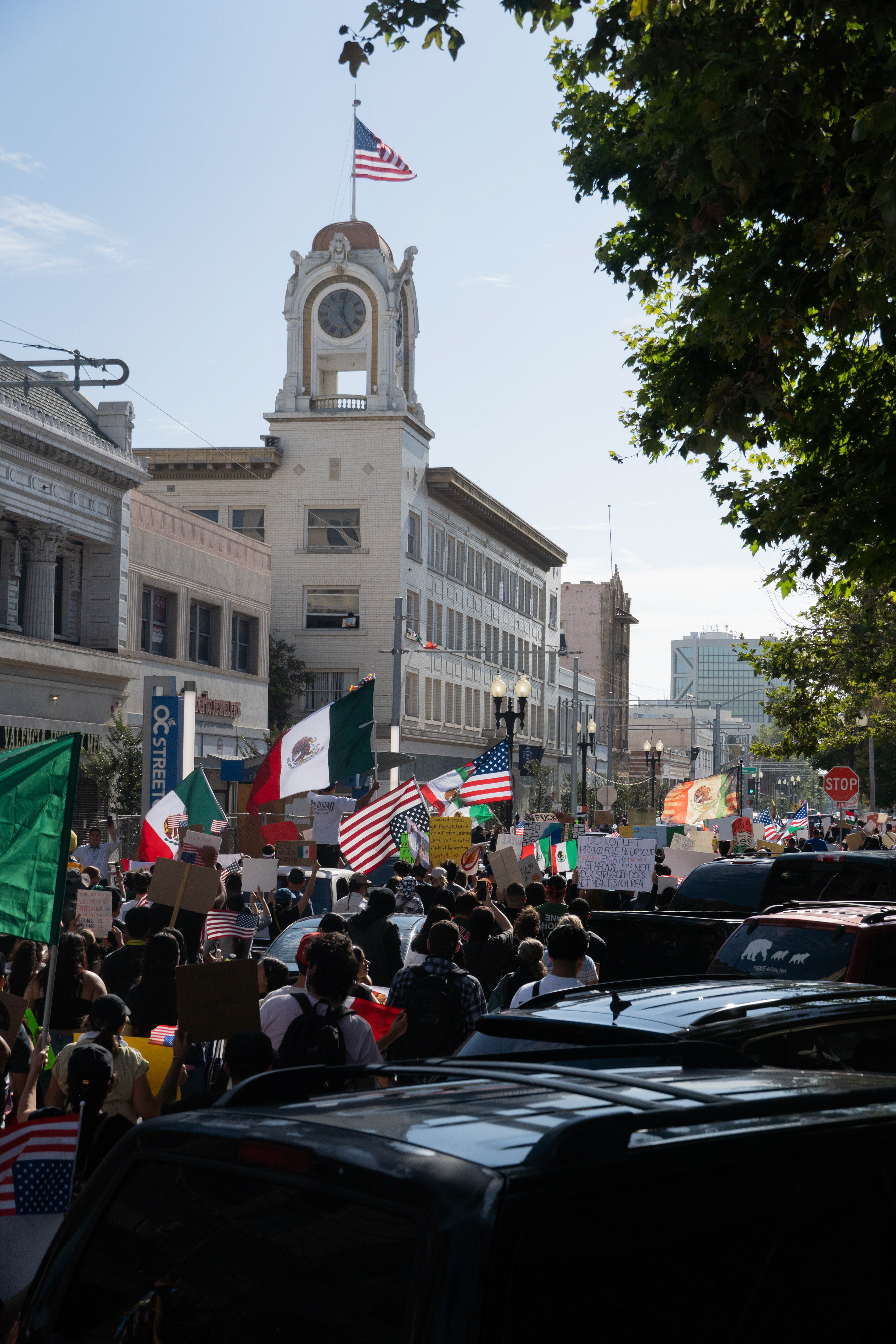 Downtown Santa Ana No kings Protest 