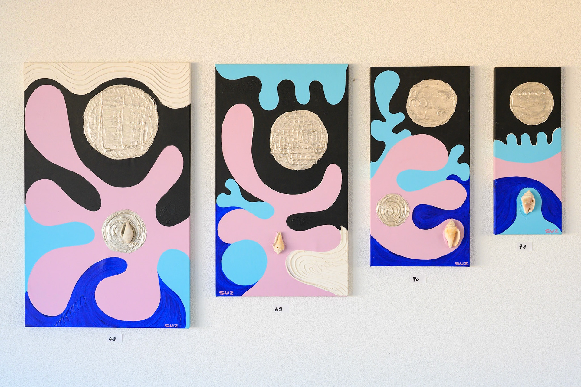 Acryl 68–71: 50 x 80, 40 x 70, 30 x 60, 20 x 50 cm. VERKAUFT