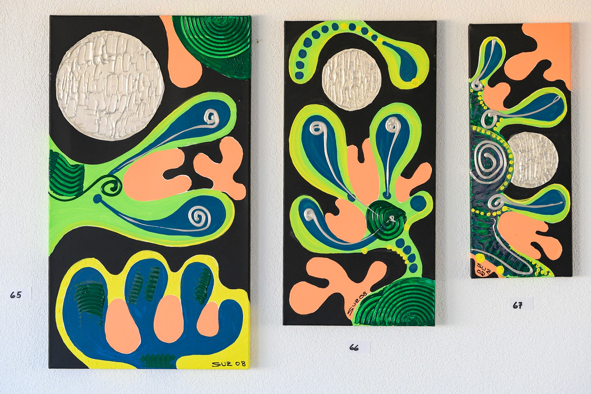 Acryl 65–67: 40 x 70, 30 x 60, 20 x 50 cm. – VERKAUFT