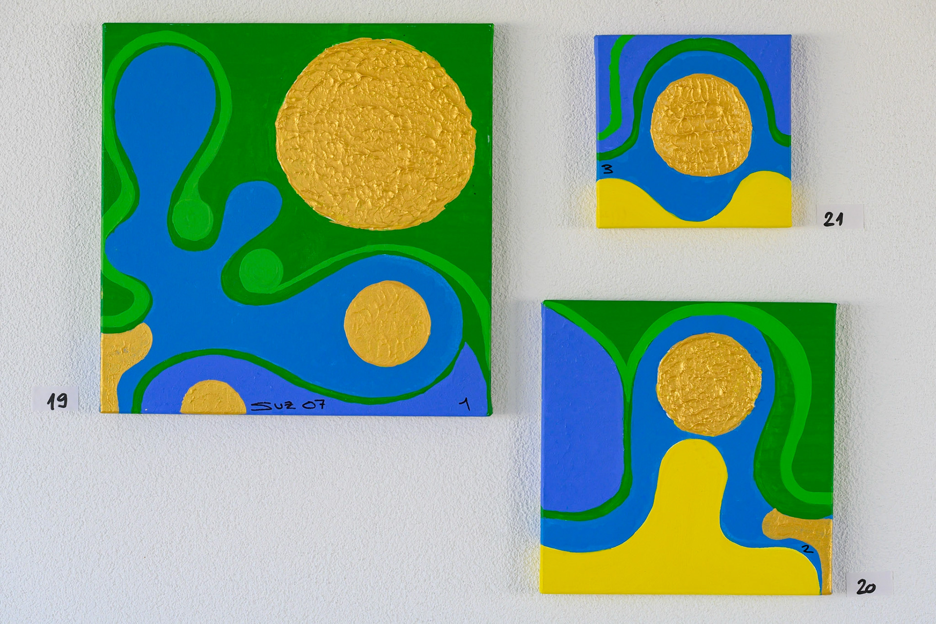 Acryl 19–21: 40 x 40, 30 x 30, 20 x 20 cm, Mini. VERKAUFT