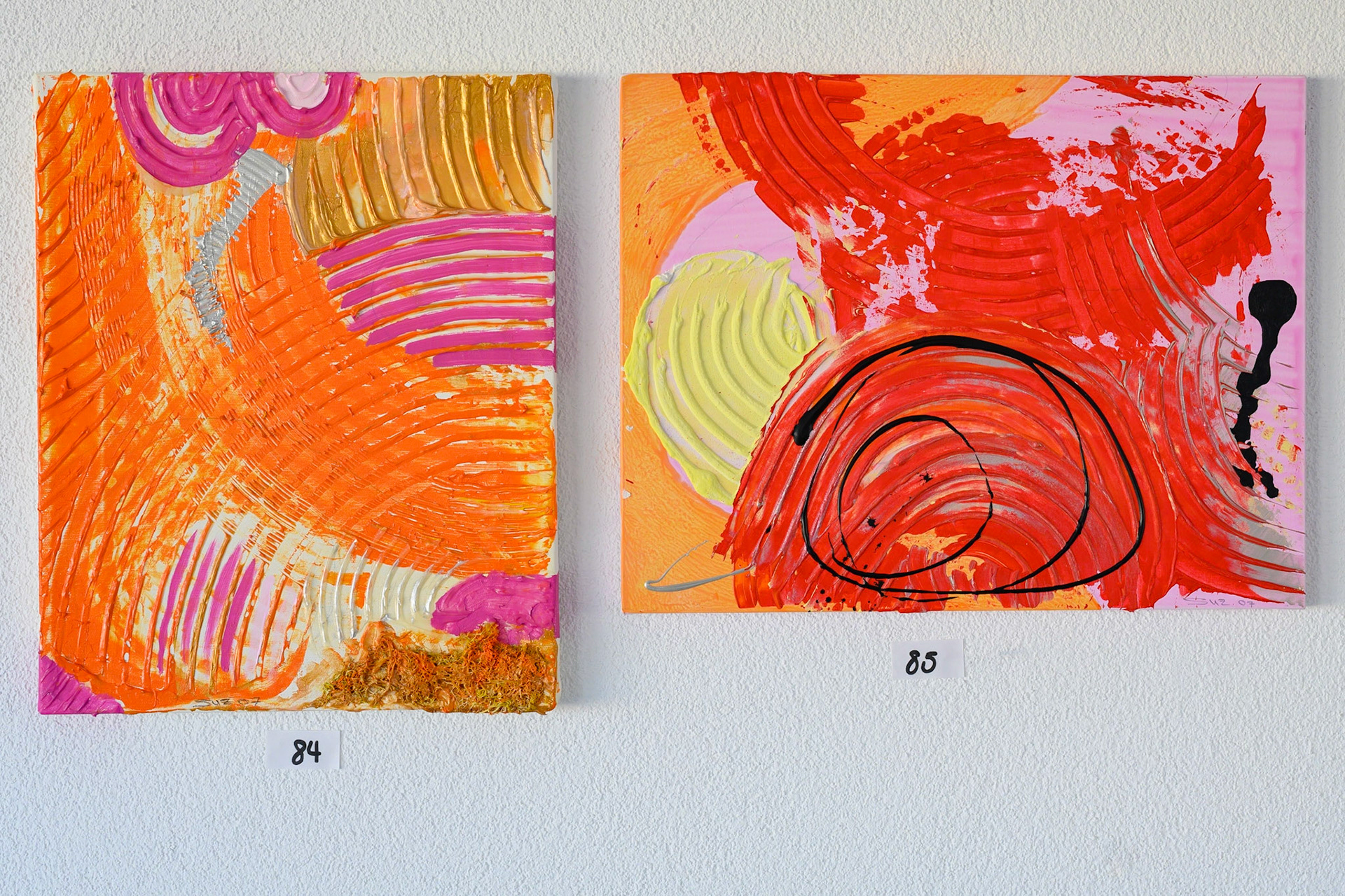 Acryl 84–85: 33 x 41, 45 x 35 cm.