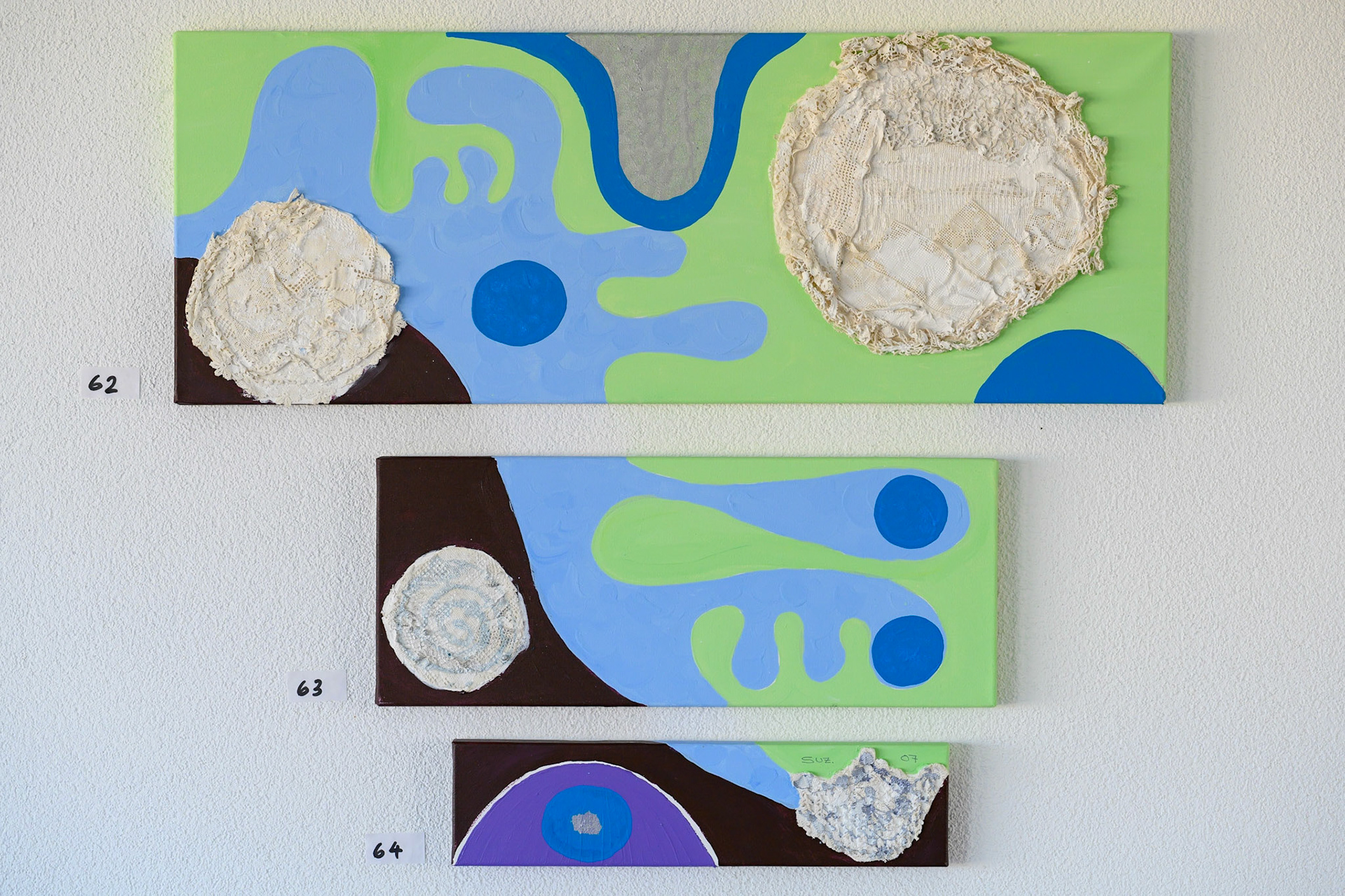 Acryl 62–64: 80 x 30, 50 x 20, 40 x 10 cm. - VERKAUFT