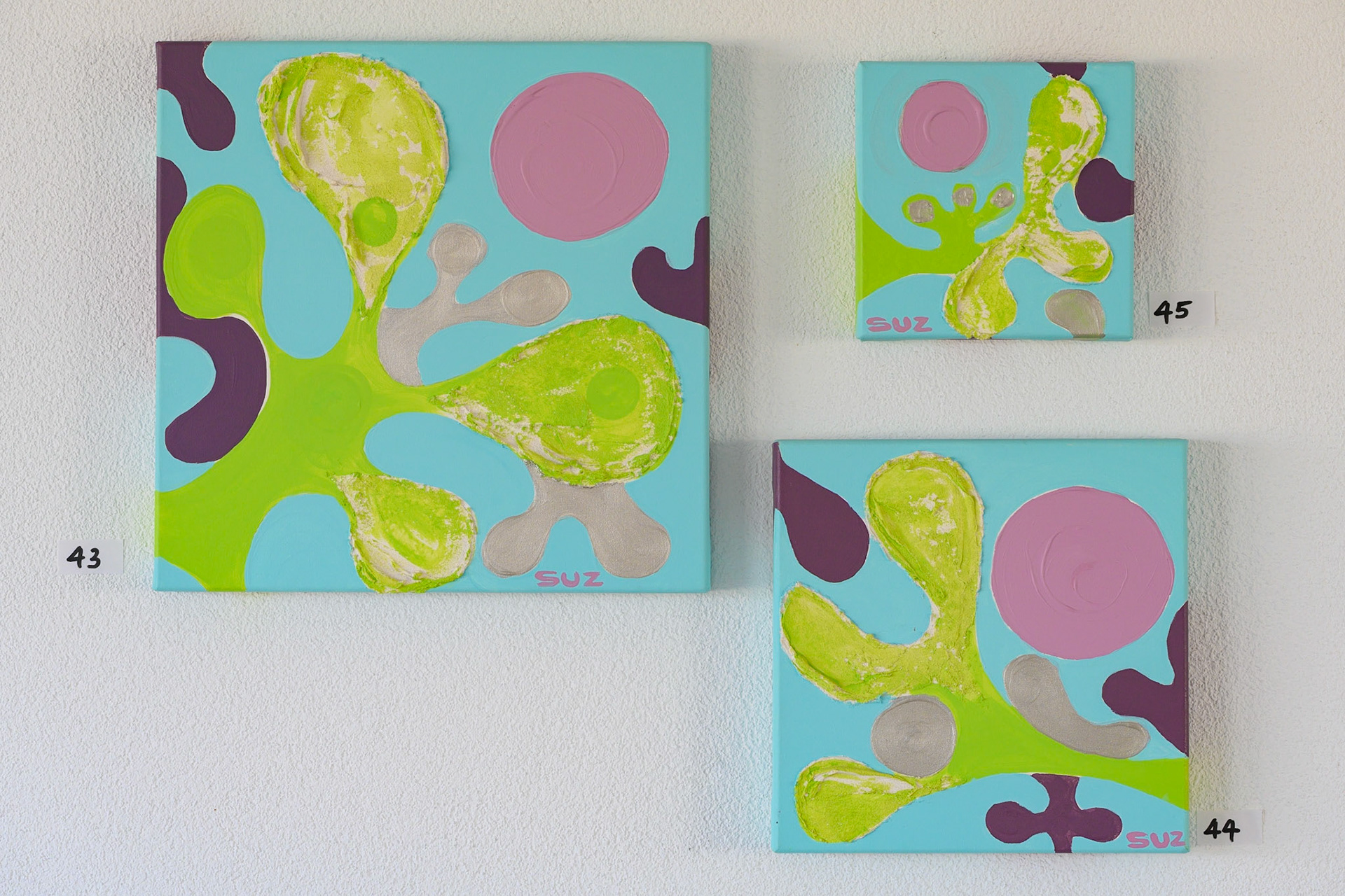 Acryl 43–45: 40 x 40, 30 x 30, 20 x 20 cm. - VERKAUFT