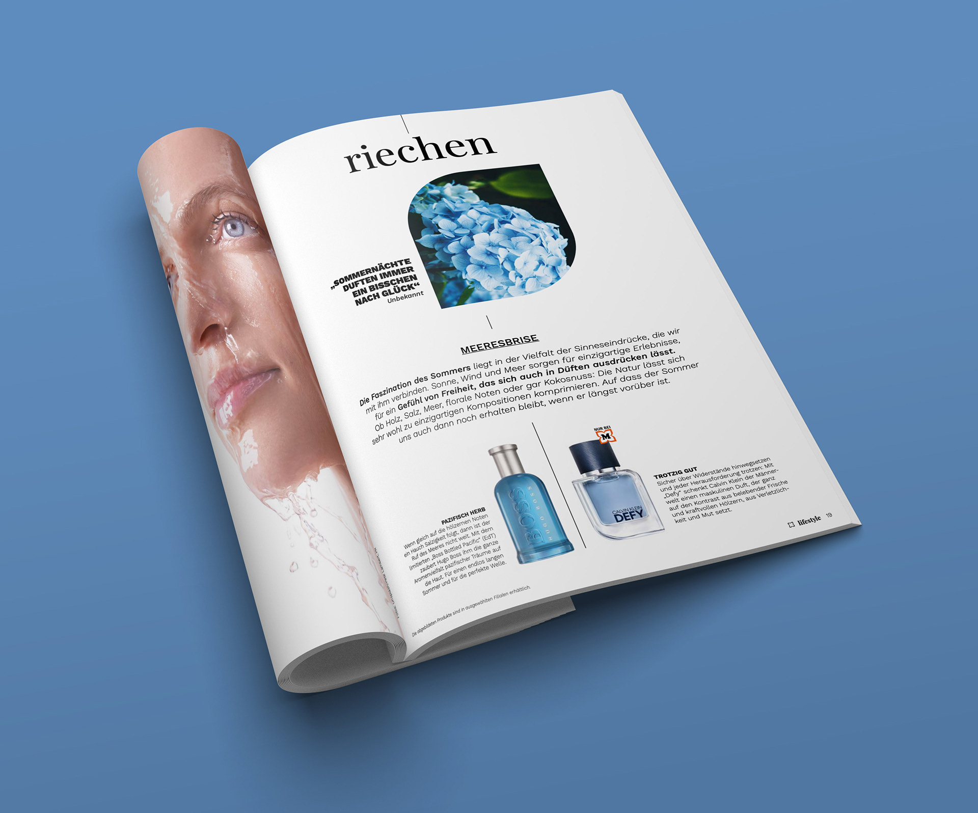 Editorial Layout, Kapitel-Einstiegsseitemit typografischer Hierarchie und Farbakzenten