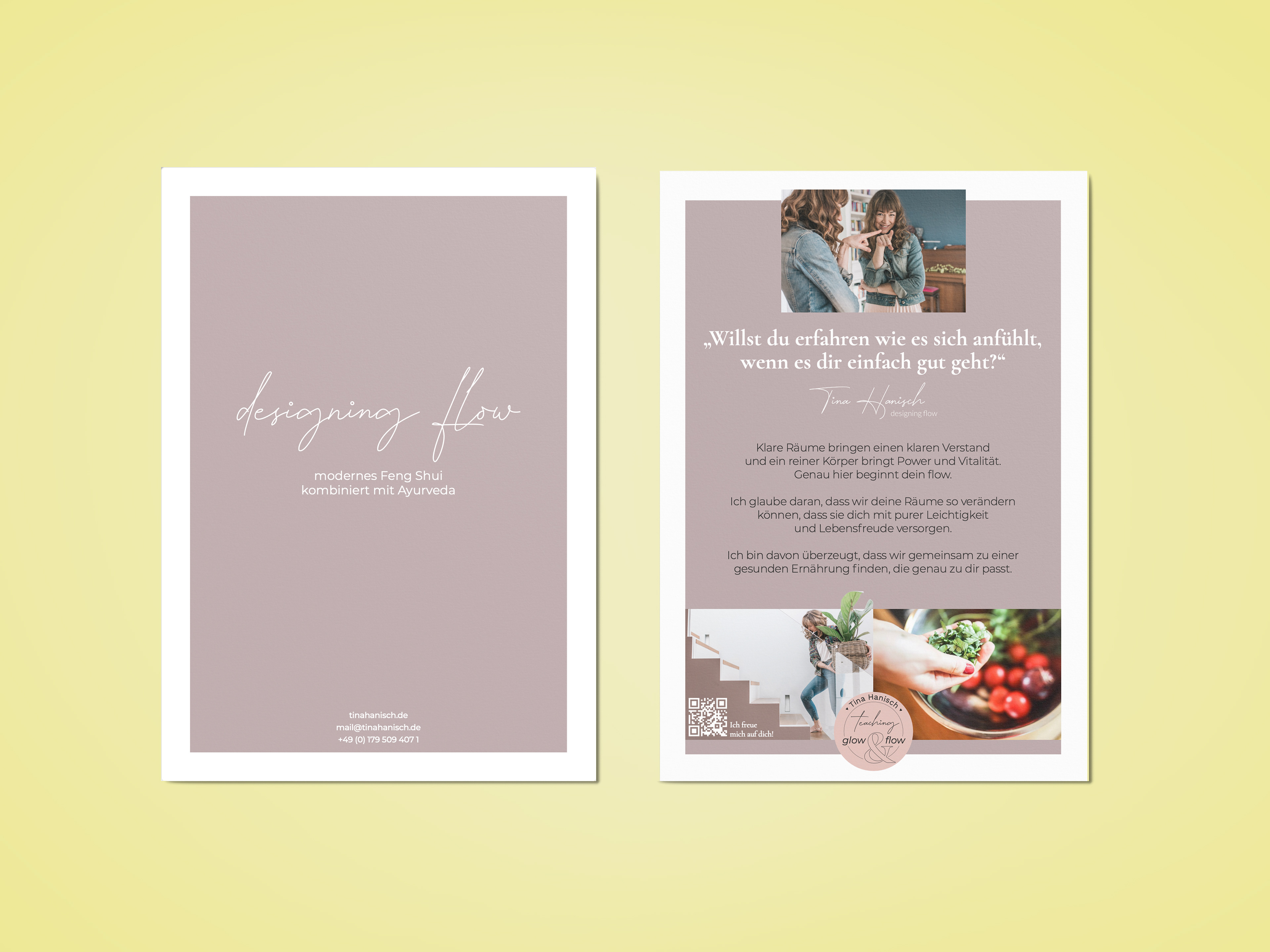 Gedruckter Flyer im minimalistischen Design