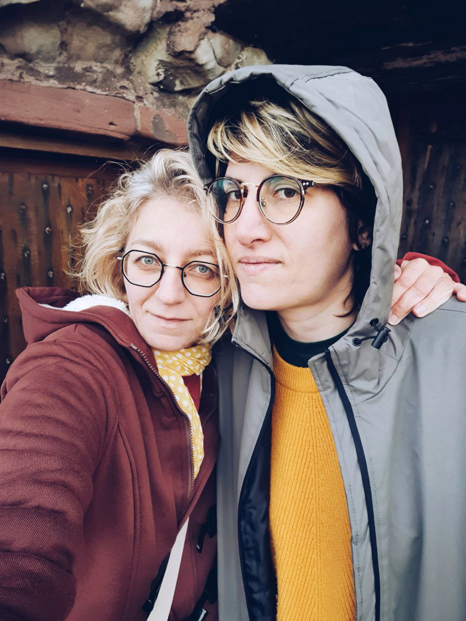 Me and my girlfriend near the Portencross Castle in Scotland